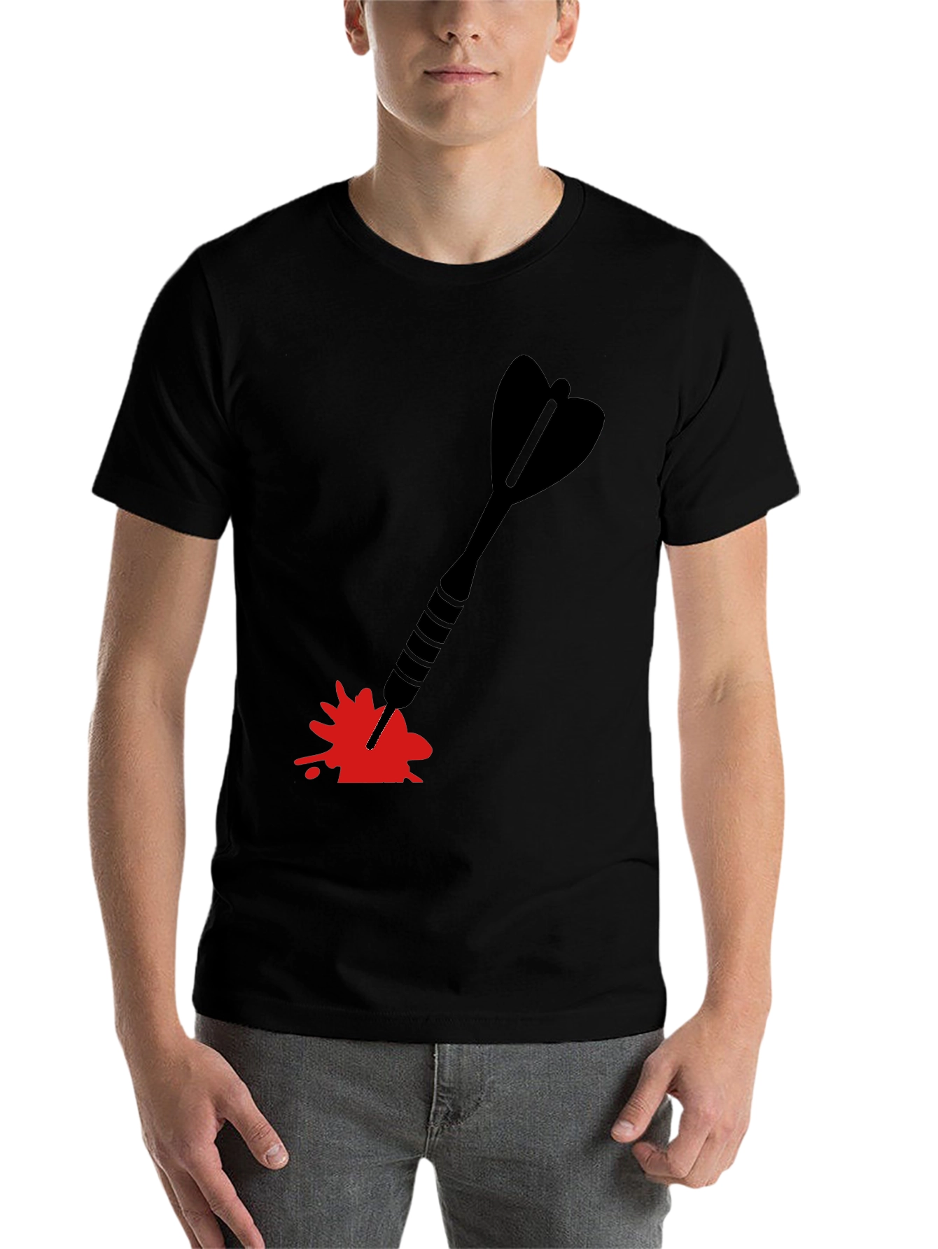 Black Dart in Blood T-Shirt - Unique Graphic Tee view 7