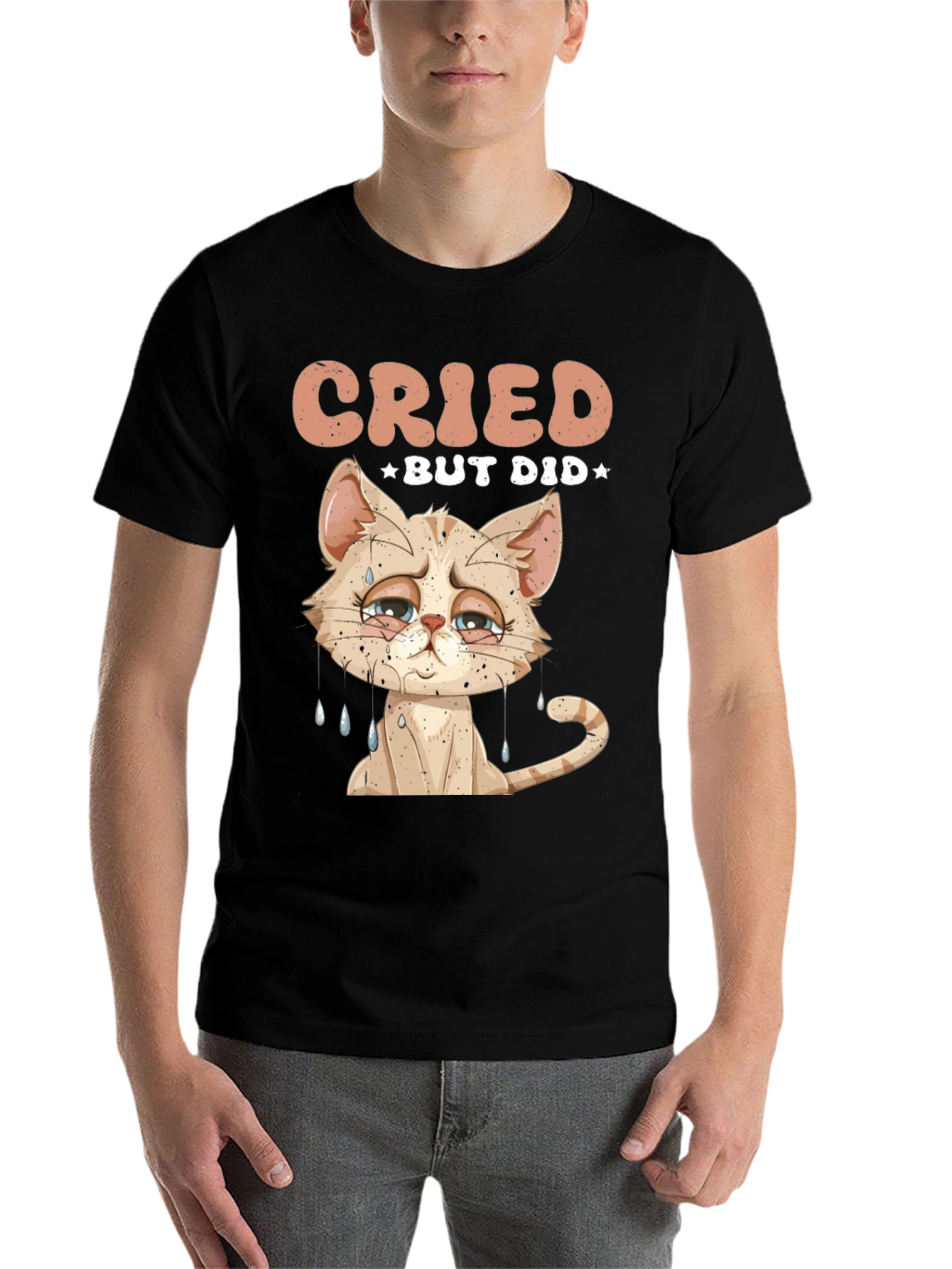 Black Cried But Did Funny Cat T-Shirt view 7