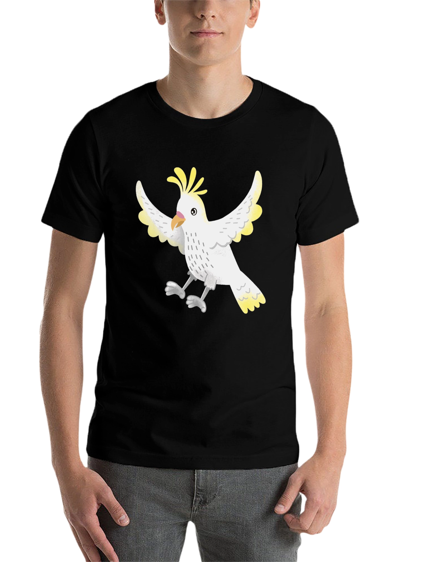 Black Cockatoo Graphic Tee - Unisex Black T-Shirt view 7