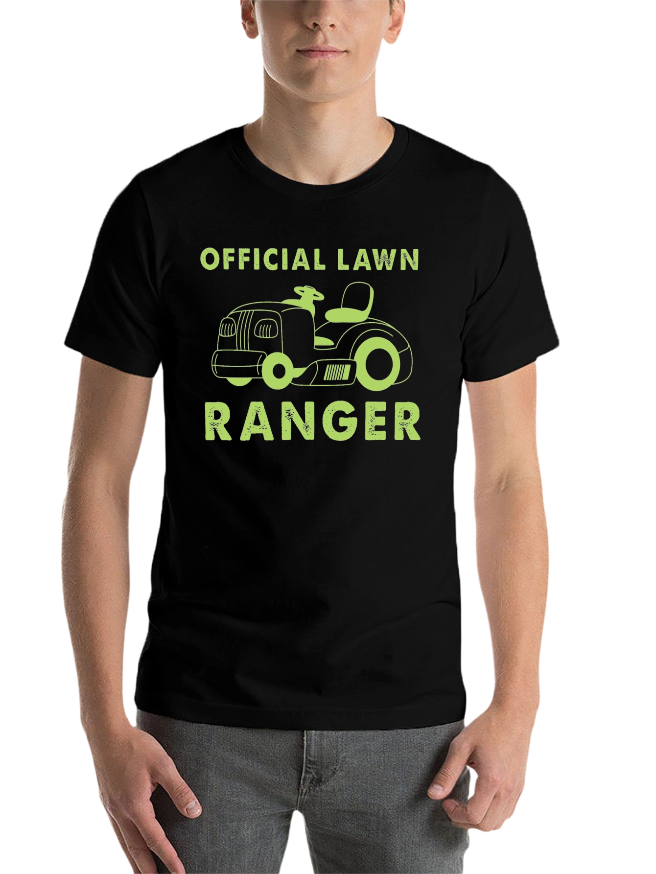 Black Official Lawn Ranger T-Shirt - Lawn Mower Design view 7
