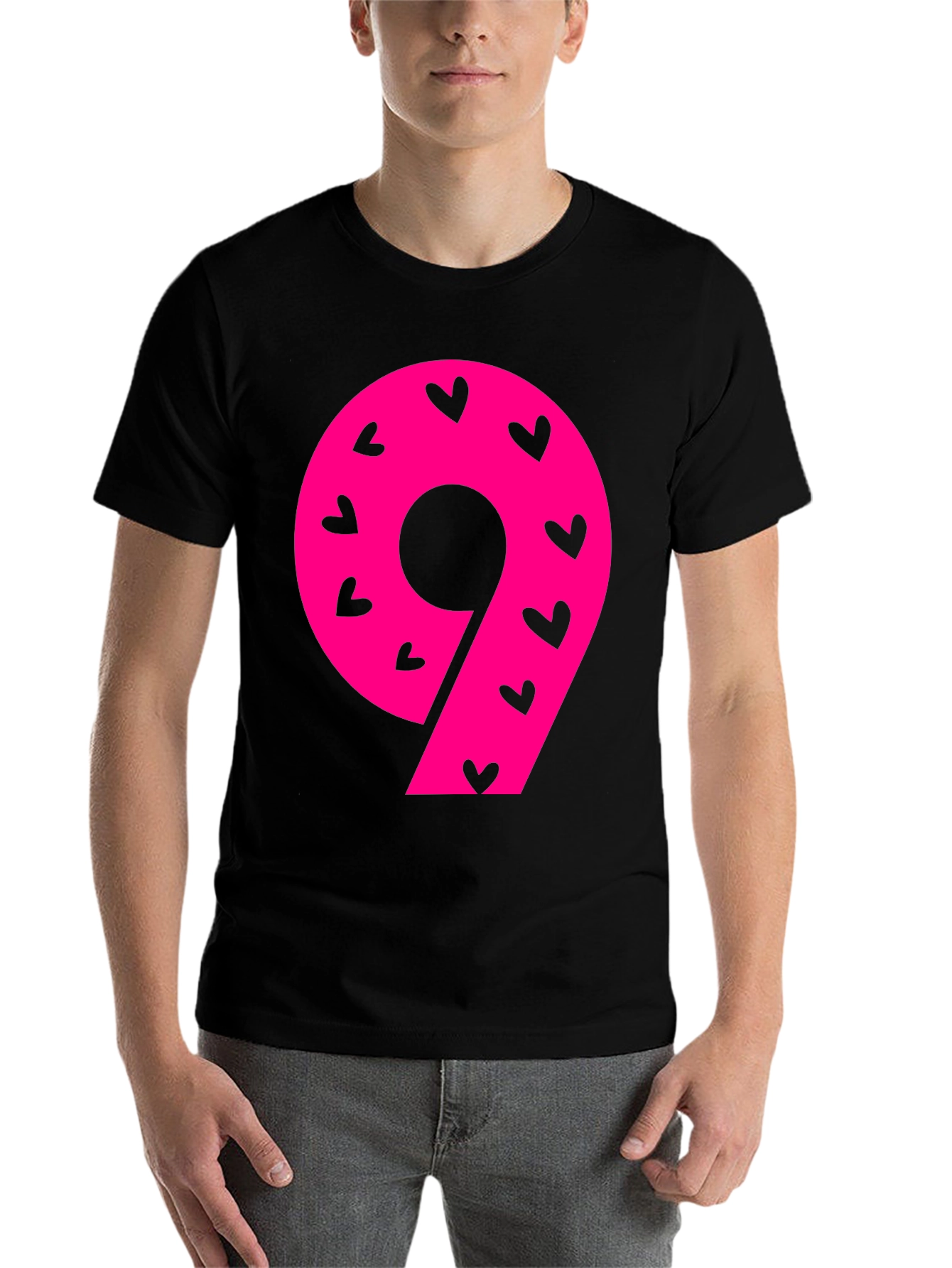 Black Number 9 Heart Print T-Shirt view 7