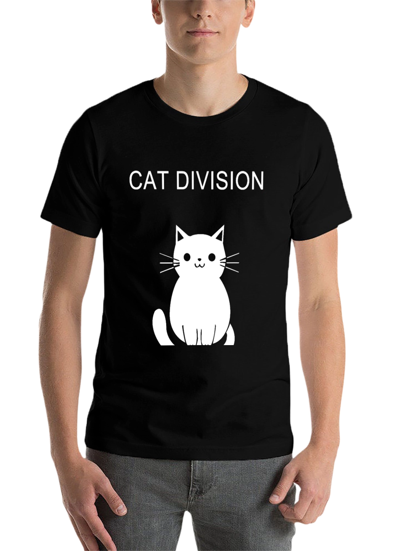 Black Cat Division Funny T-Shirt view 7