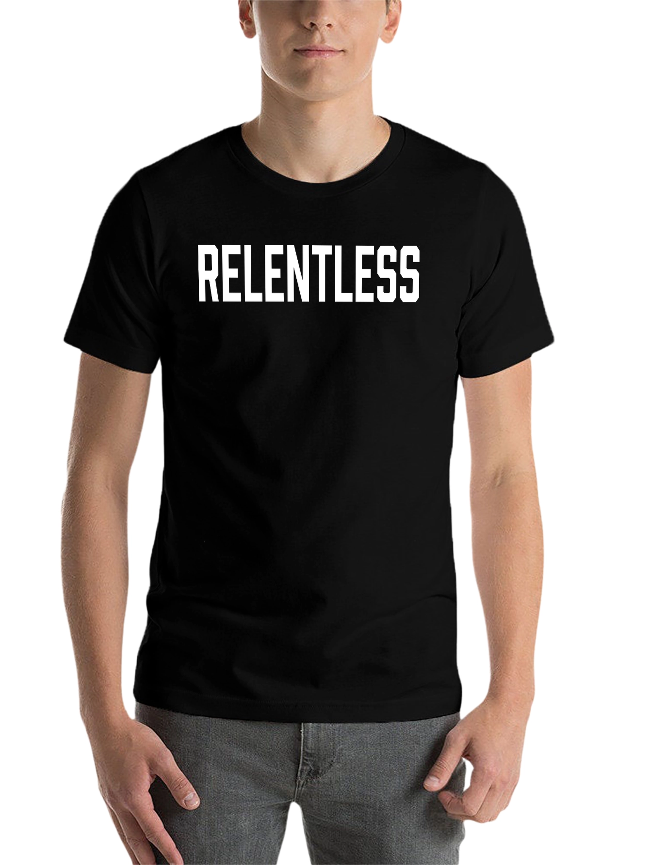 Black Relentless Graphic T-Shirt - Black Crew Neck Tee view 7