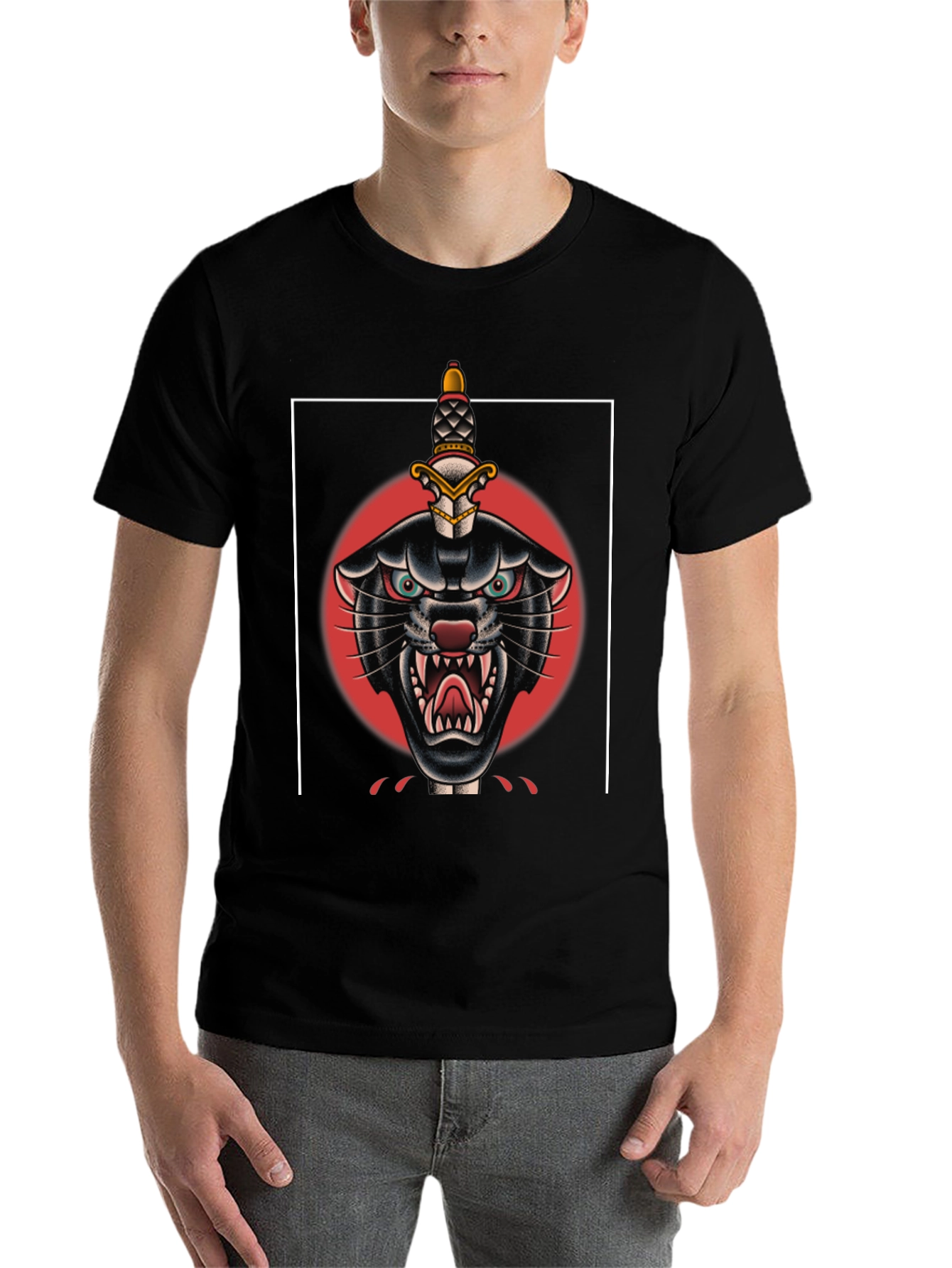 Black Black Panther Dagger Graphic Tee view 7