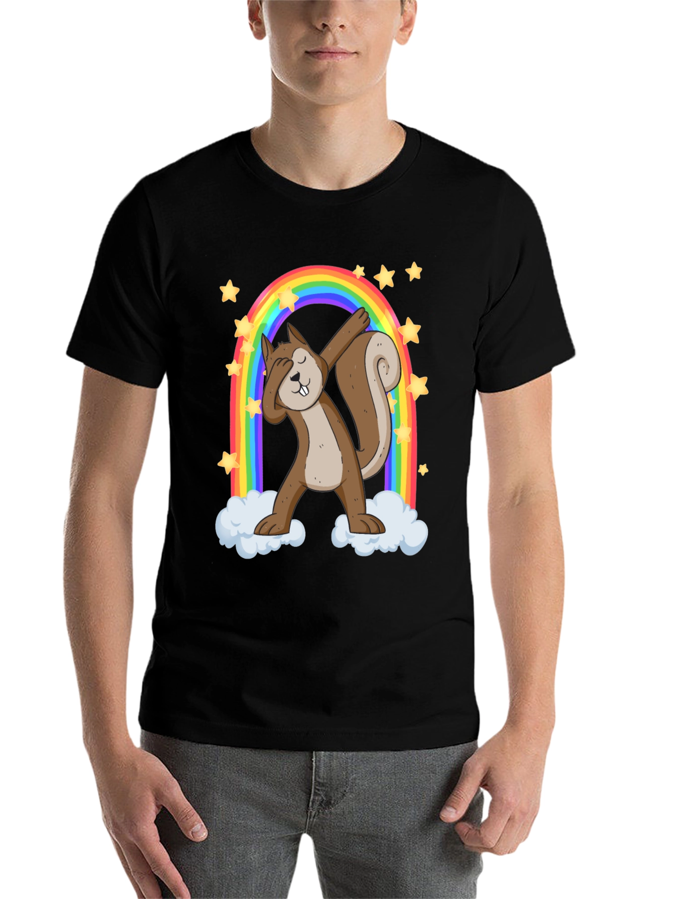 Dabbing Squirrel Rainbow Graphic Tee - 7