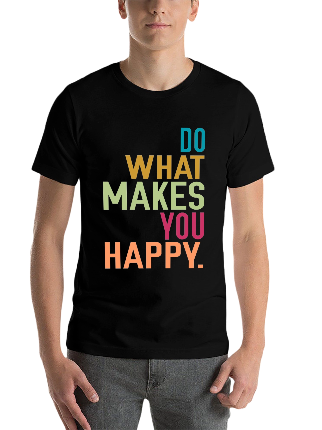 Black Do What Makes You Happy Graphic T-Shirt view 7