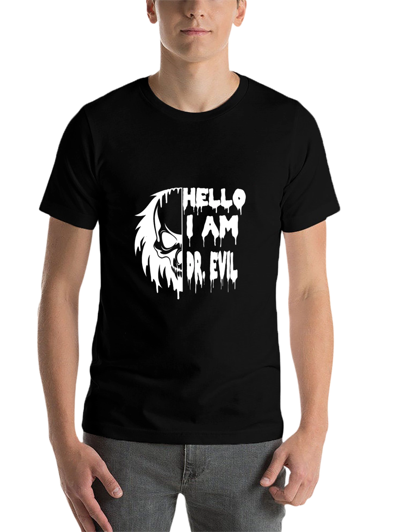 Black Hello I Am Dr. Evil Tee view 7