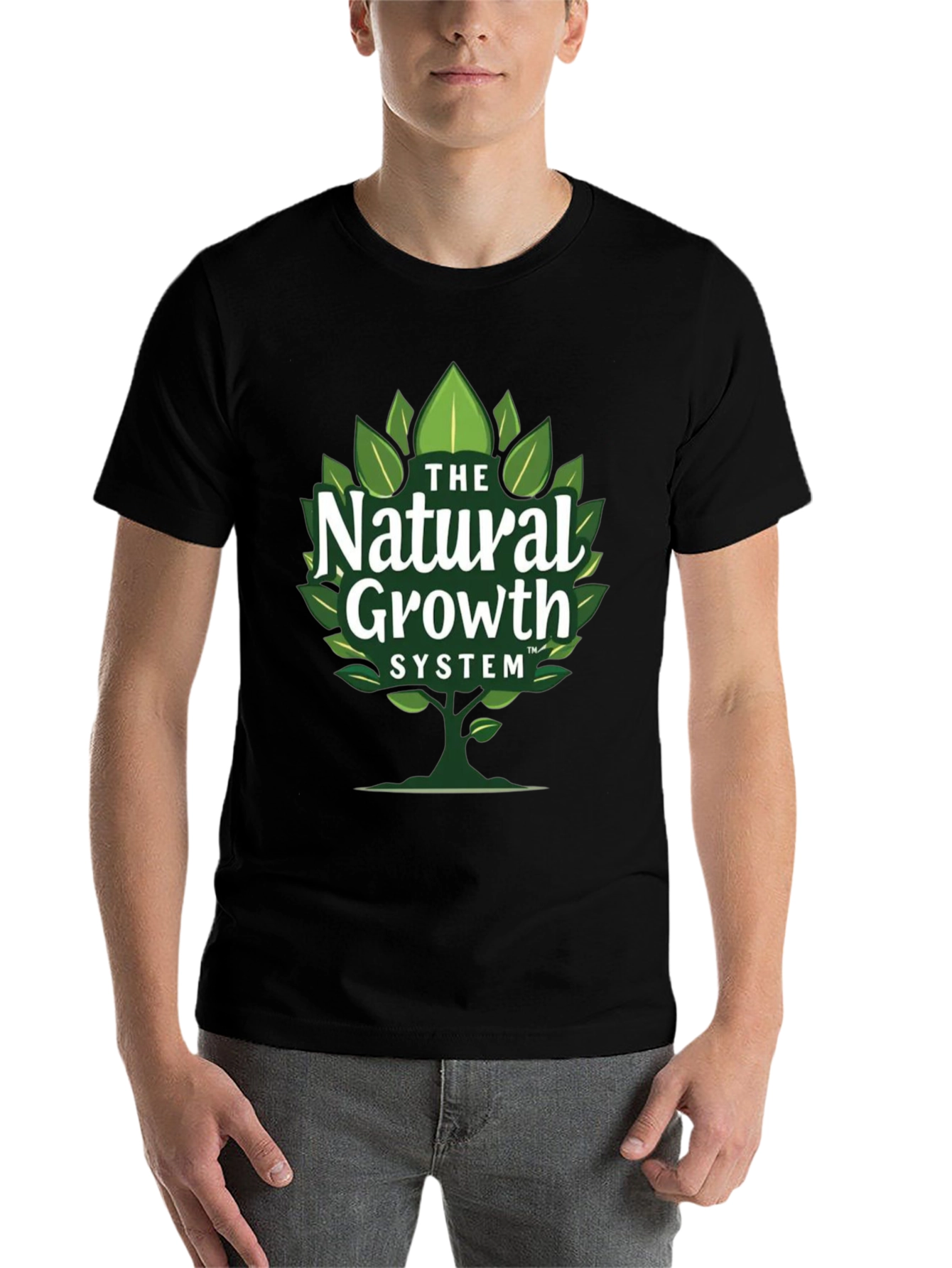 Black Natural Growth System Tree Graphic Tee view 7