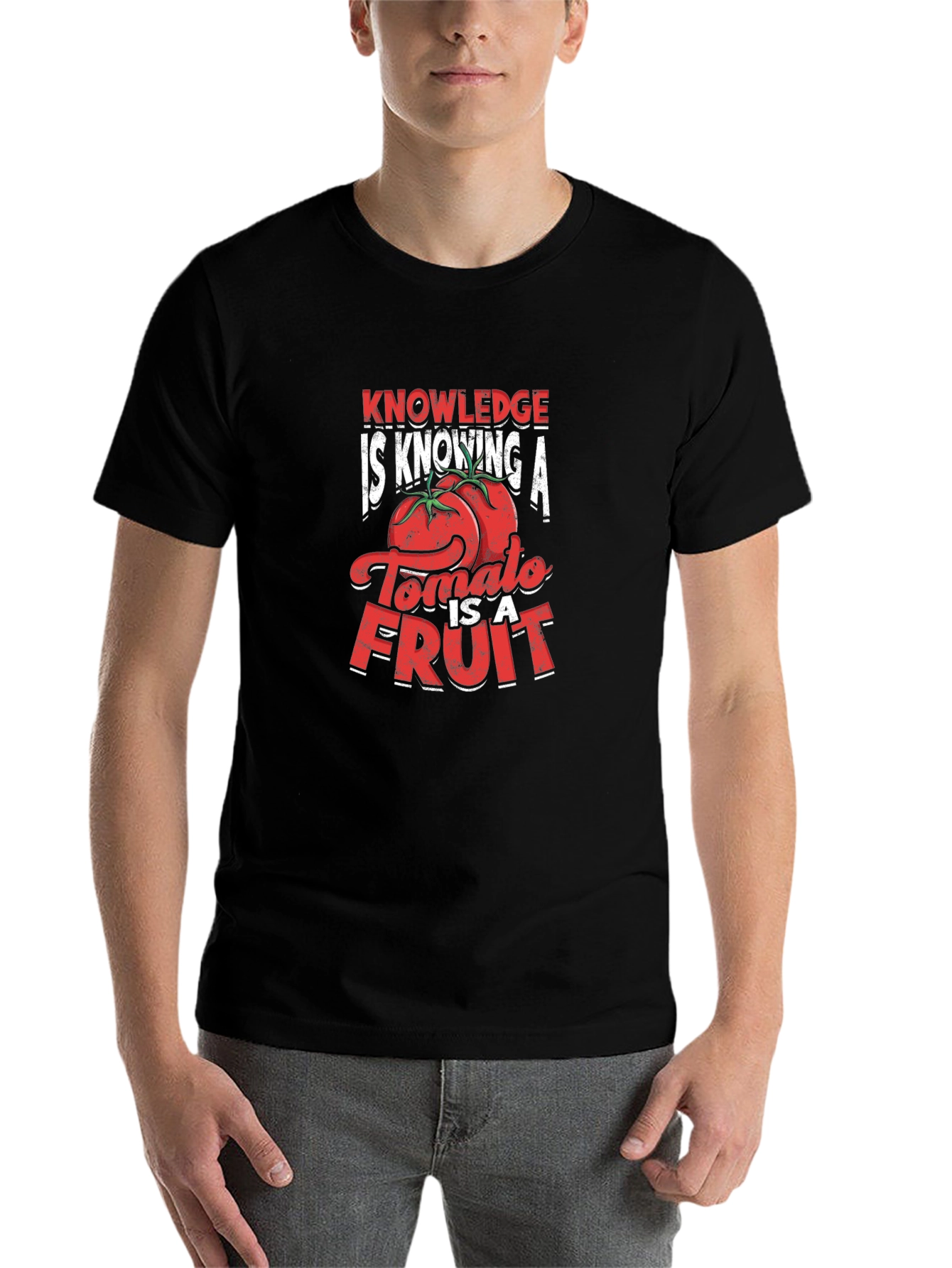 Black Tomato is a Fruit T-Shirt - Knowledge is Knowing view 7