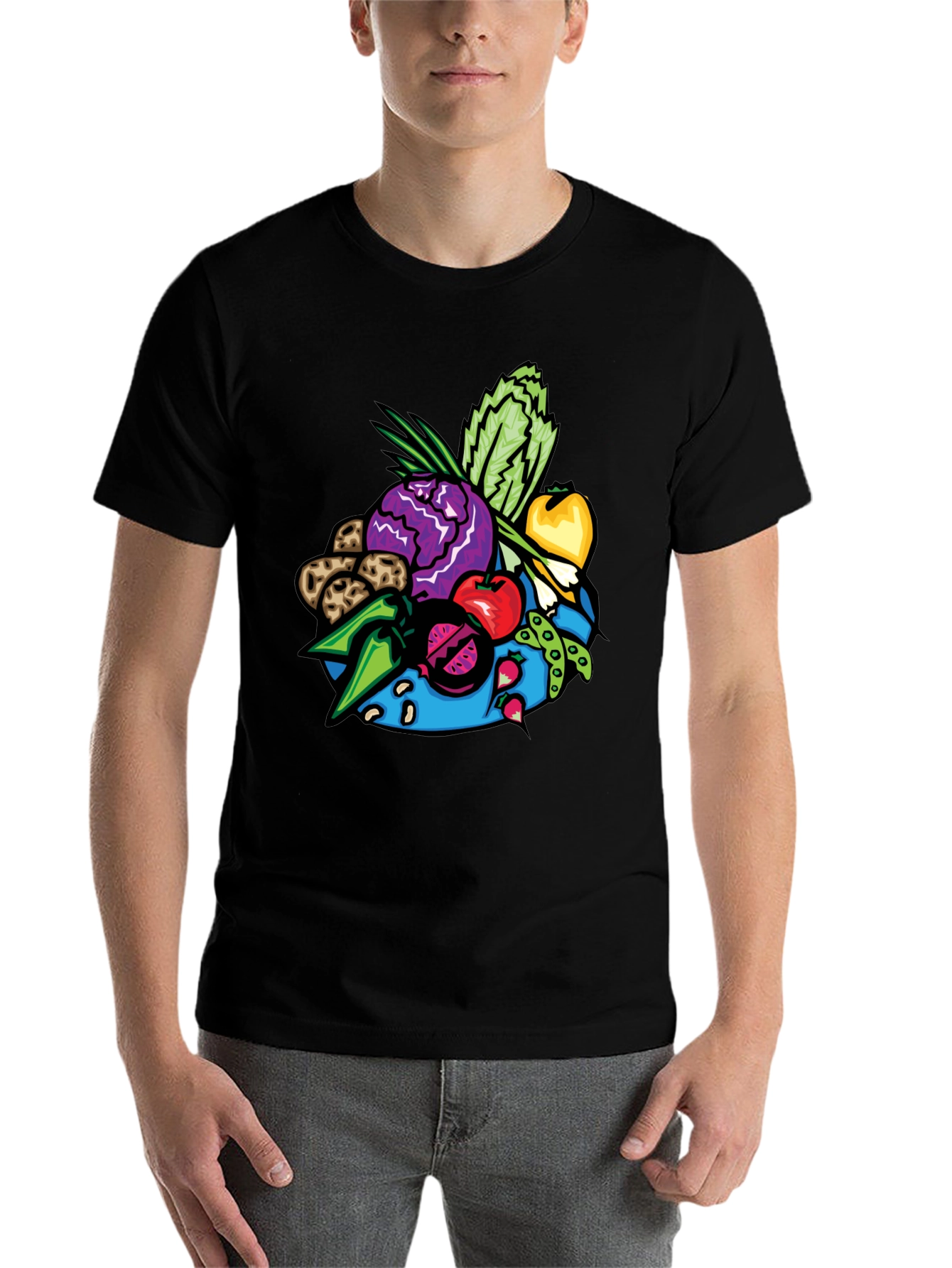 Vibrant Vegetable Patch Graphic Tee - Black - 7