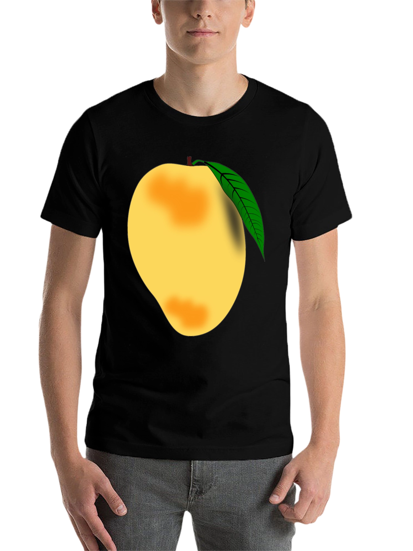 Black Mango Graphic Tee - Fruit Lover's Black T-Shirt view 7