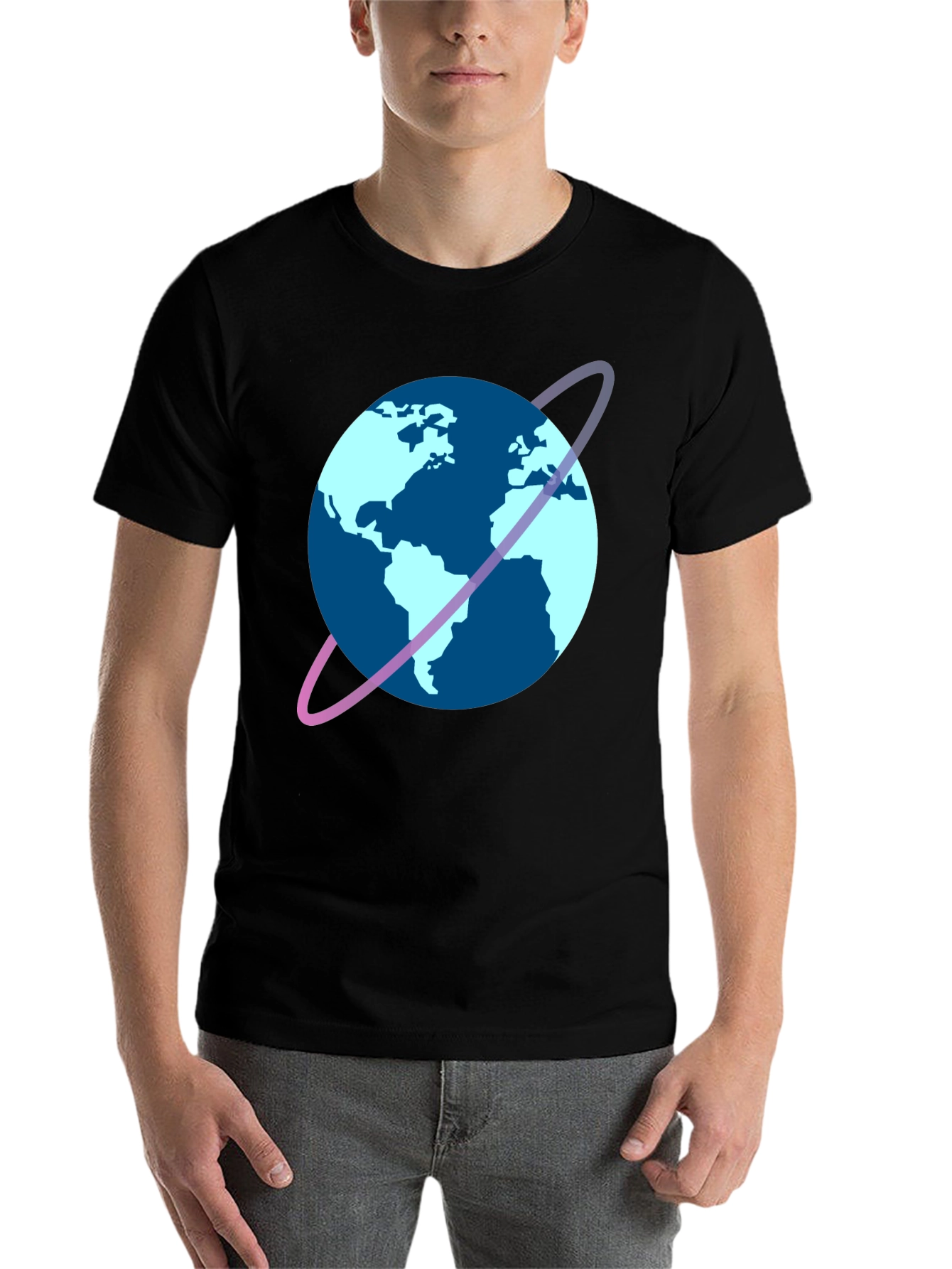 Black Planet Graphic Tee - Cool Earth Design view 7