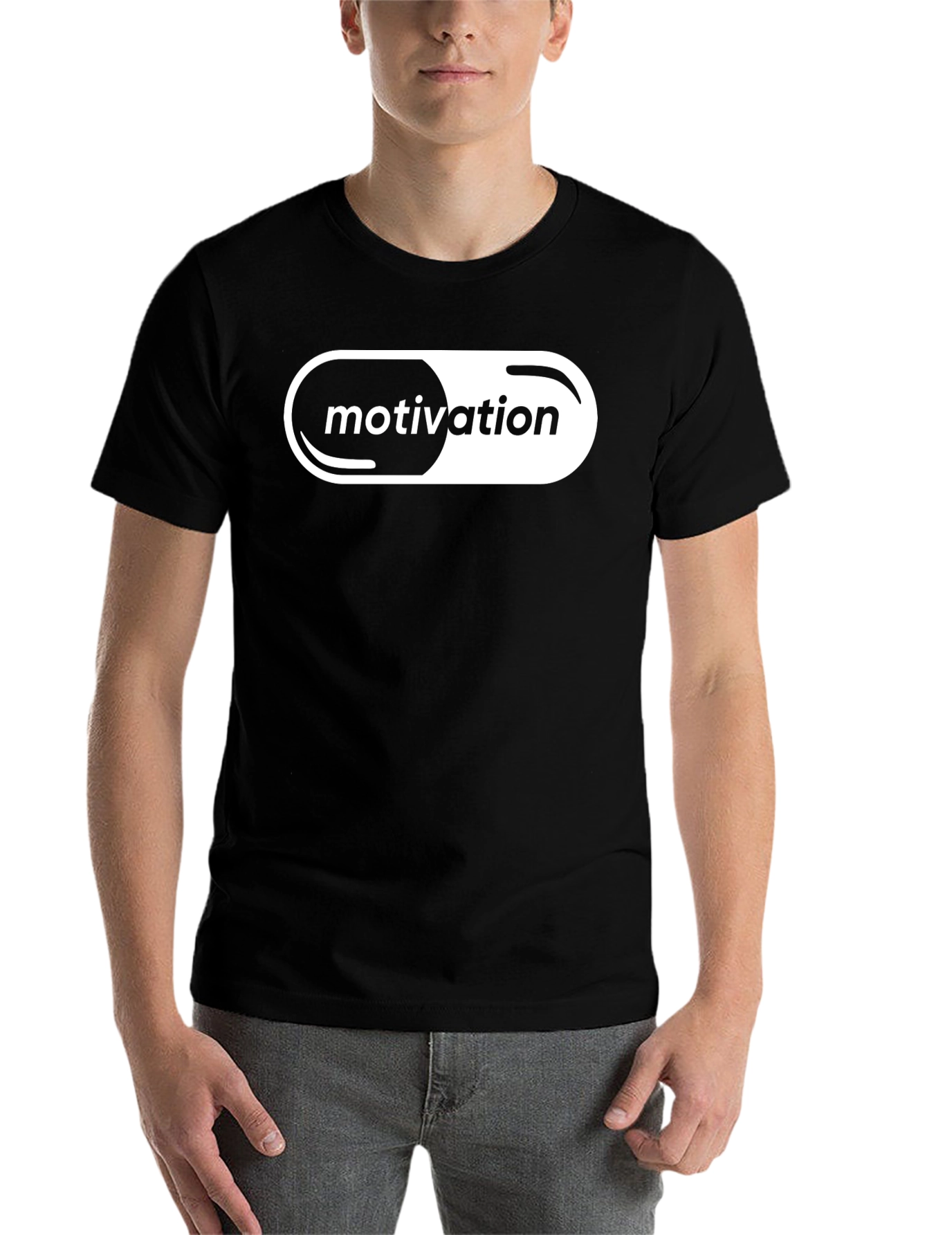 Black Motivation Pill T-Shirt - Black Graphic Tee view 7