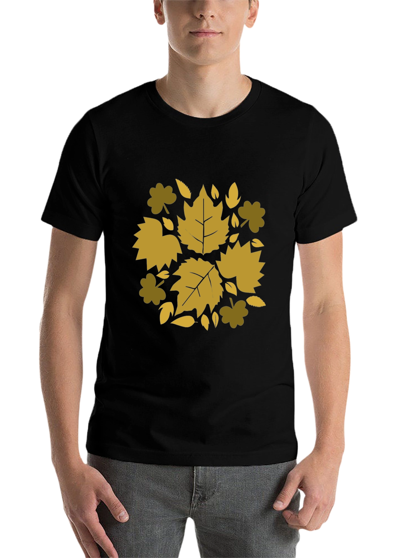Black Autumn Leaf Graphic Tee - Stylish Comfort view 7