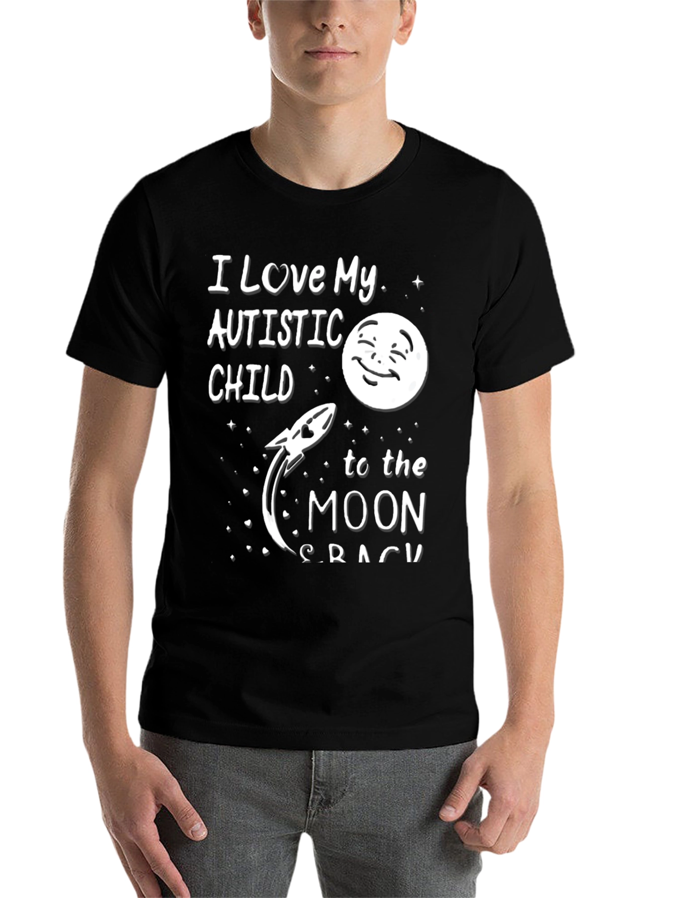 Black I Love My Autistic Child To The Moon T-Shirt view 7