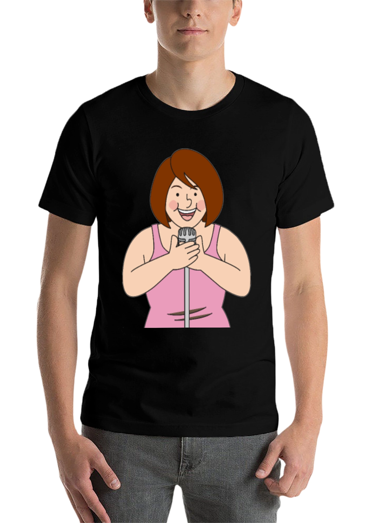 Cartoon Singer Graphic Tee - 7