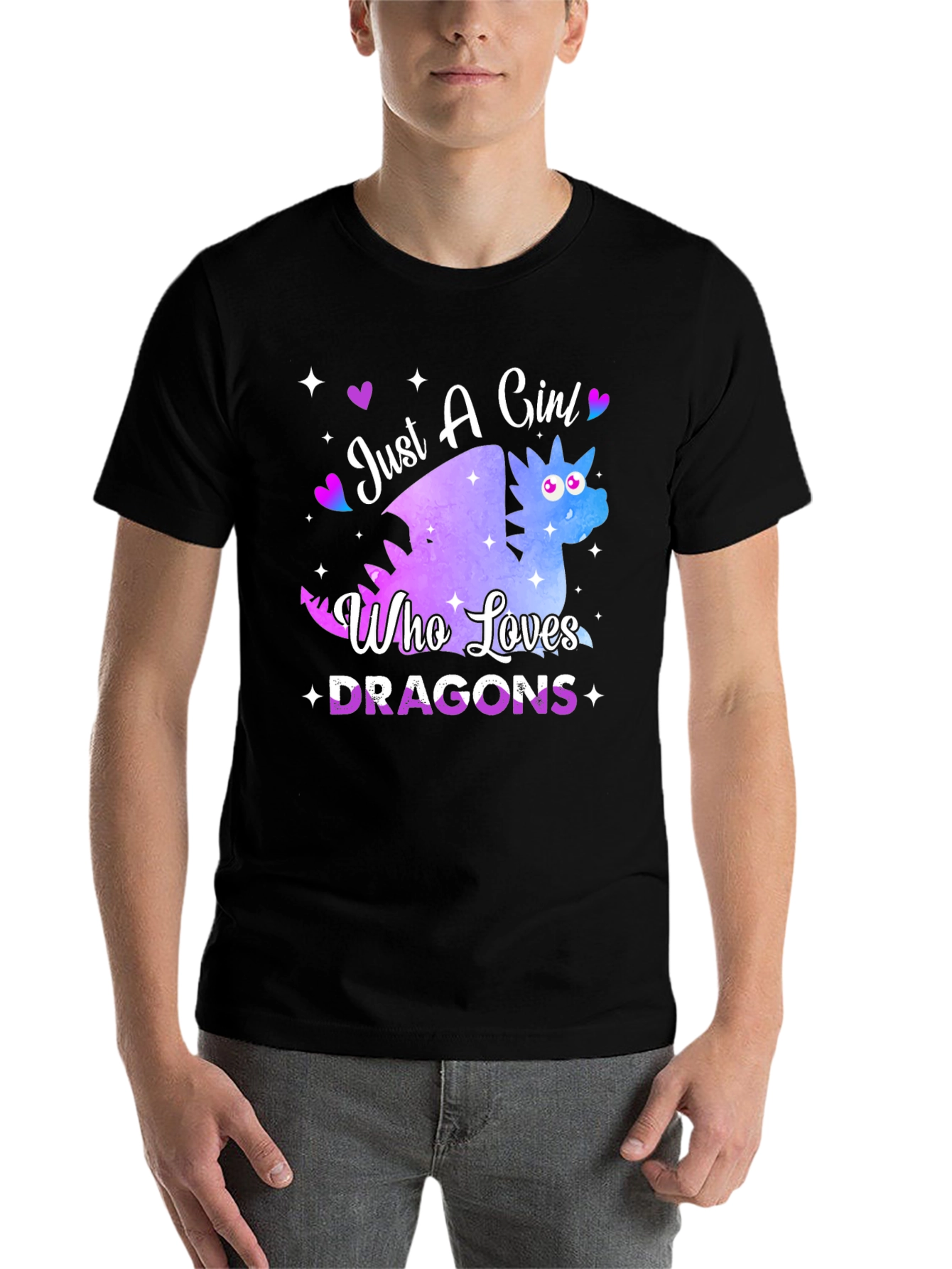 Black Girl Who Loves Dragons T-Shirt - Cute Dragon Graphic Tee view 7