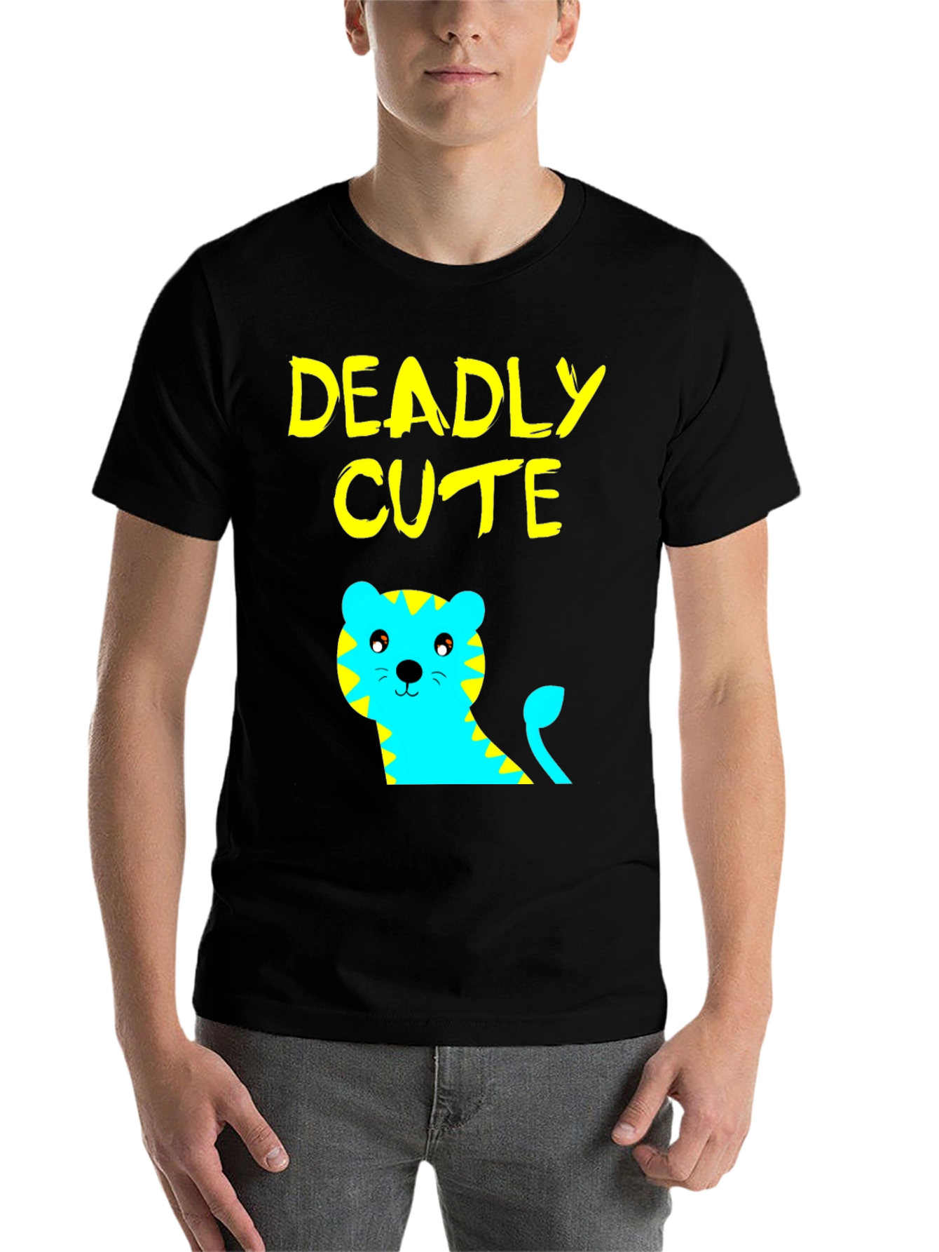 Black Deadly Cute Tiger Graphic Tee view 7