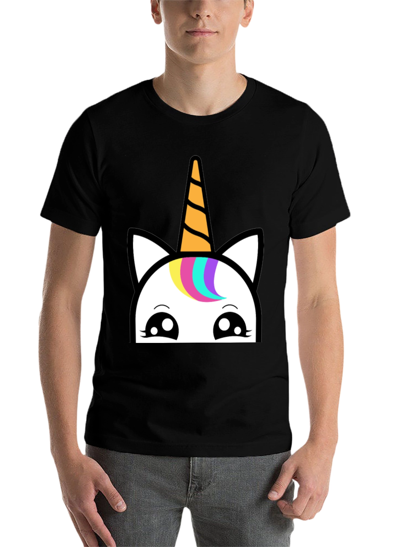 Black Unicorn Graphic T-Shirt - Black Cotton Tee view 7