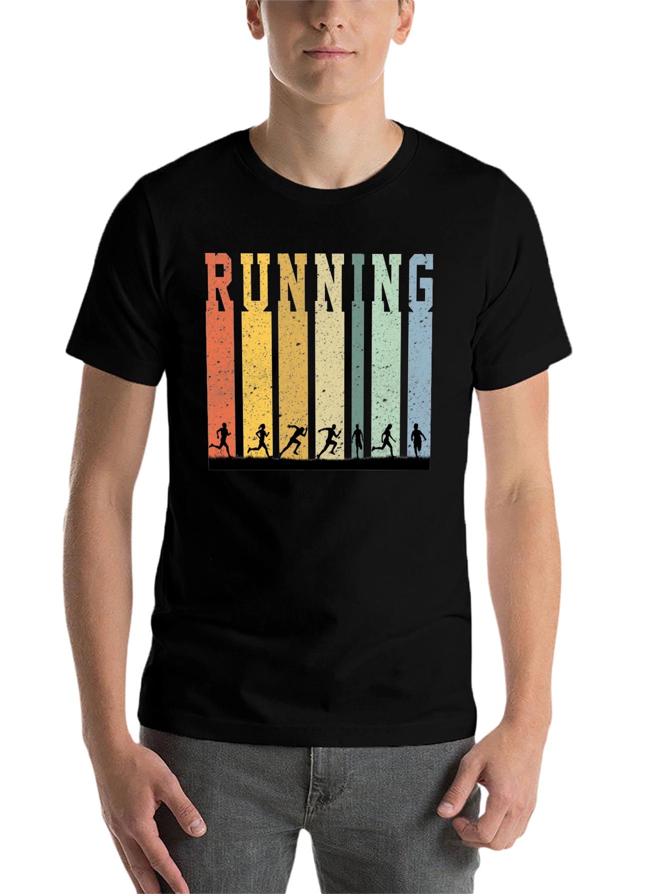 Black Retro Running T-Shirt view 7