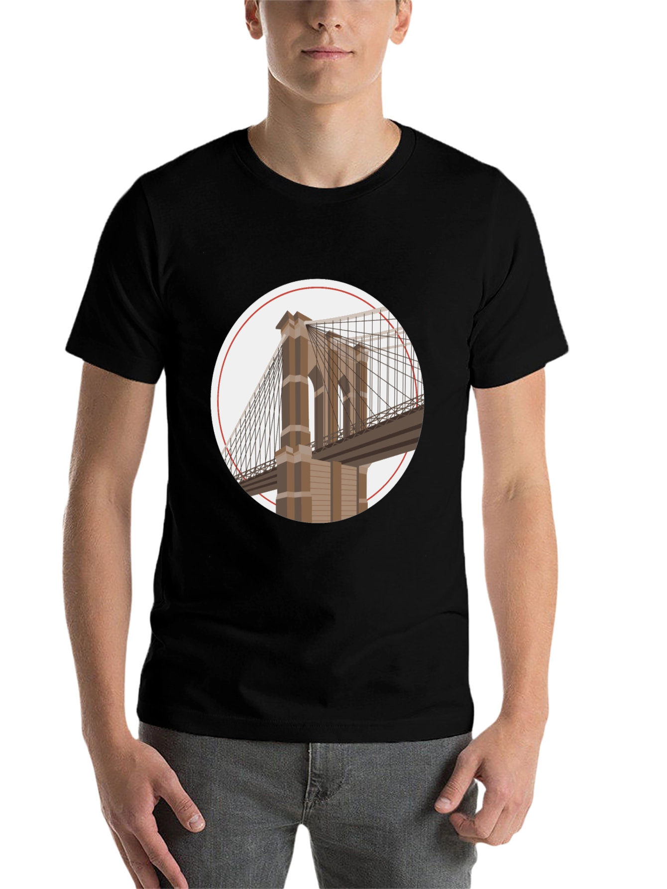 Black Brooklyn Bridge Graphic Tee - Urban Style view 7