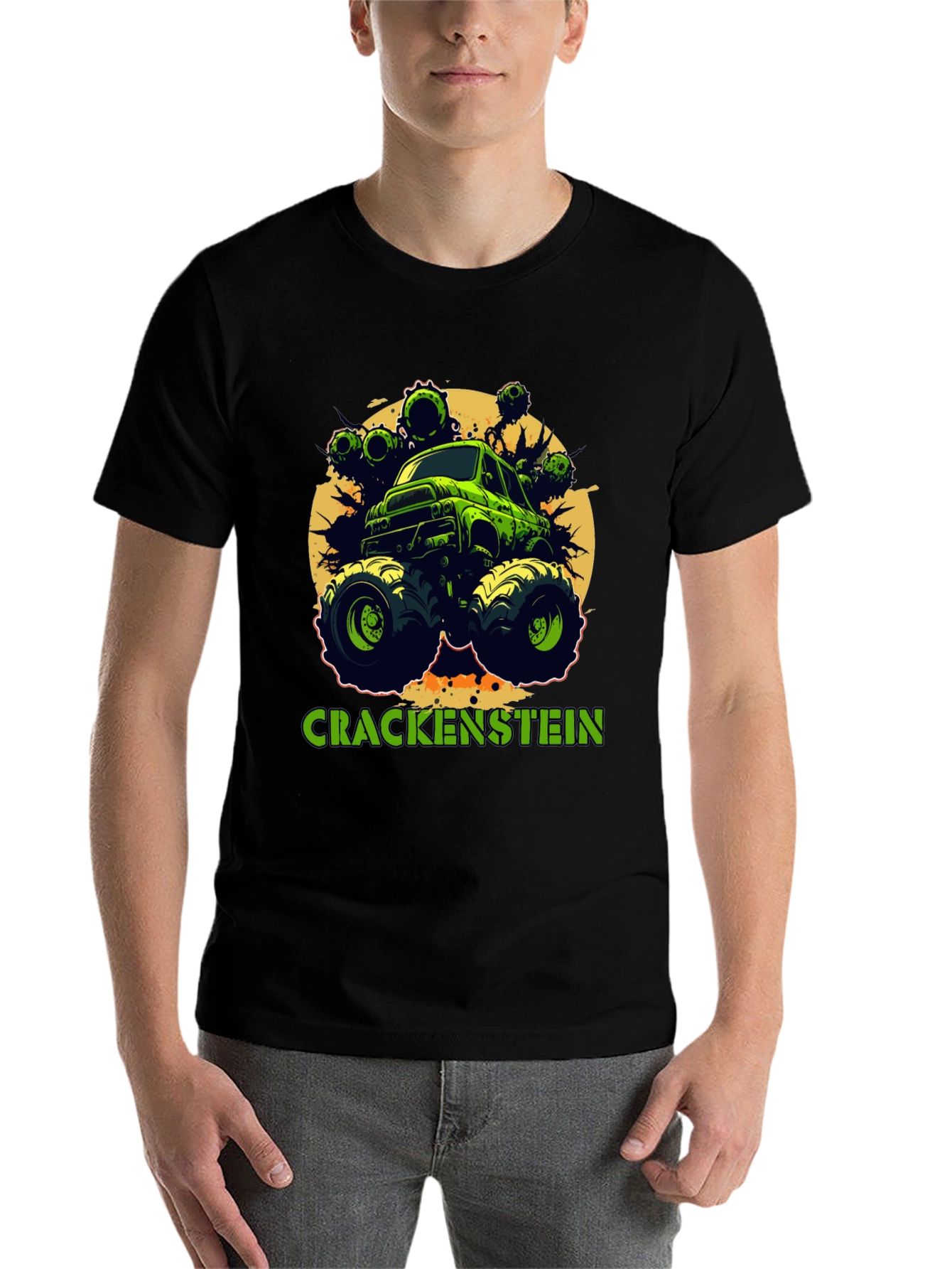 Black Crackenstein Monster Truck Graphic Tee view 7