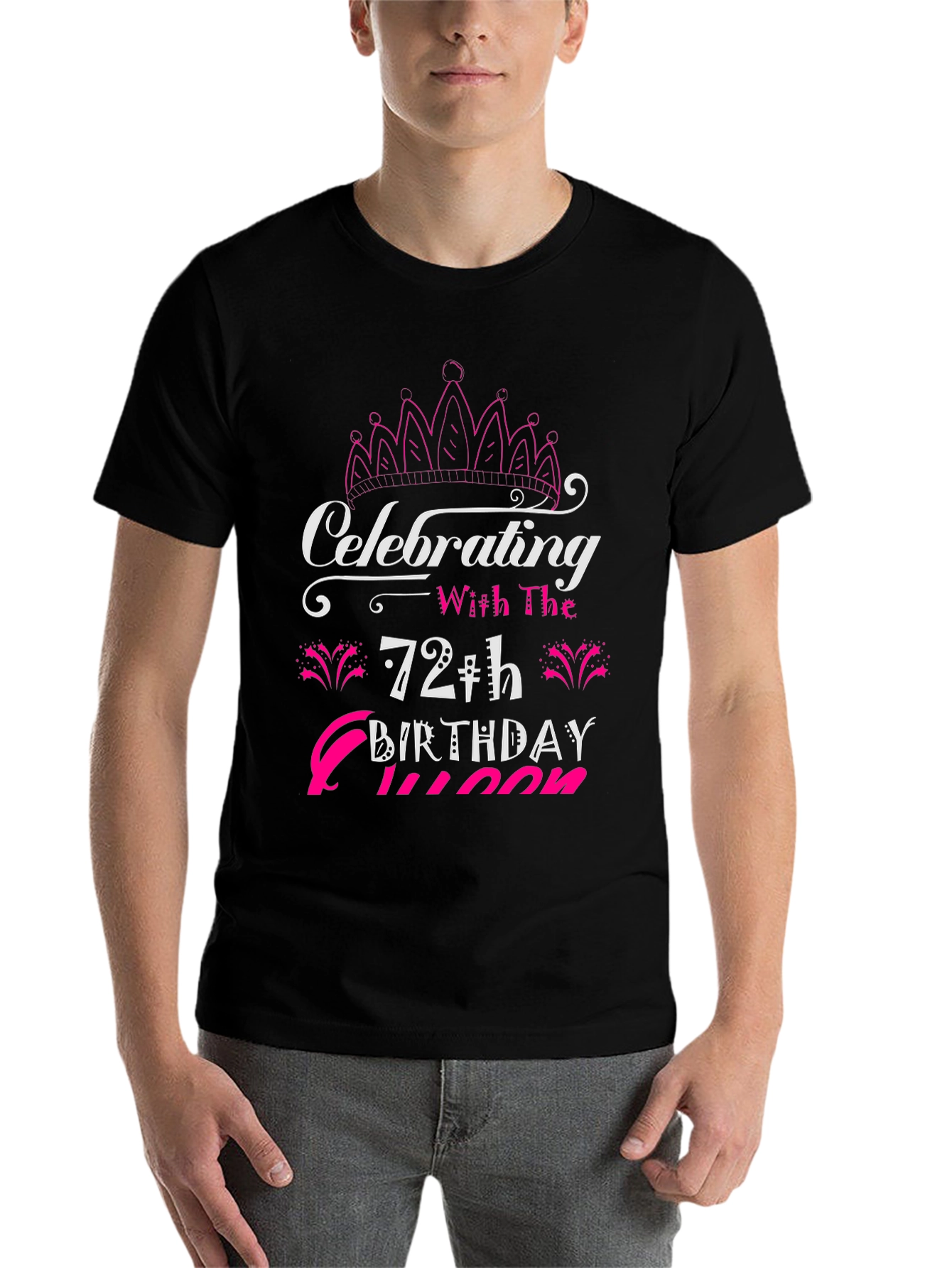 Black 72th Birthday Queen T-Shirt view 7