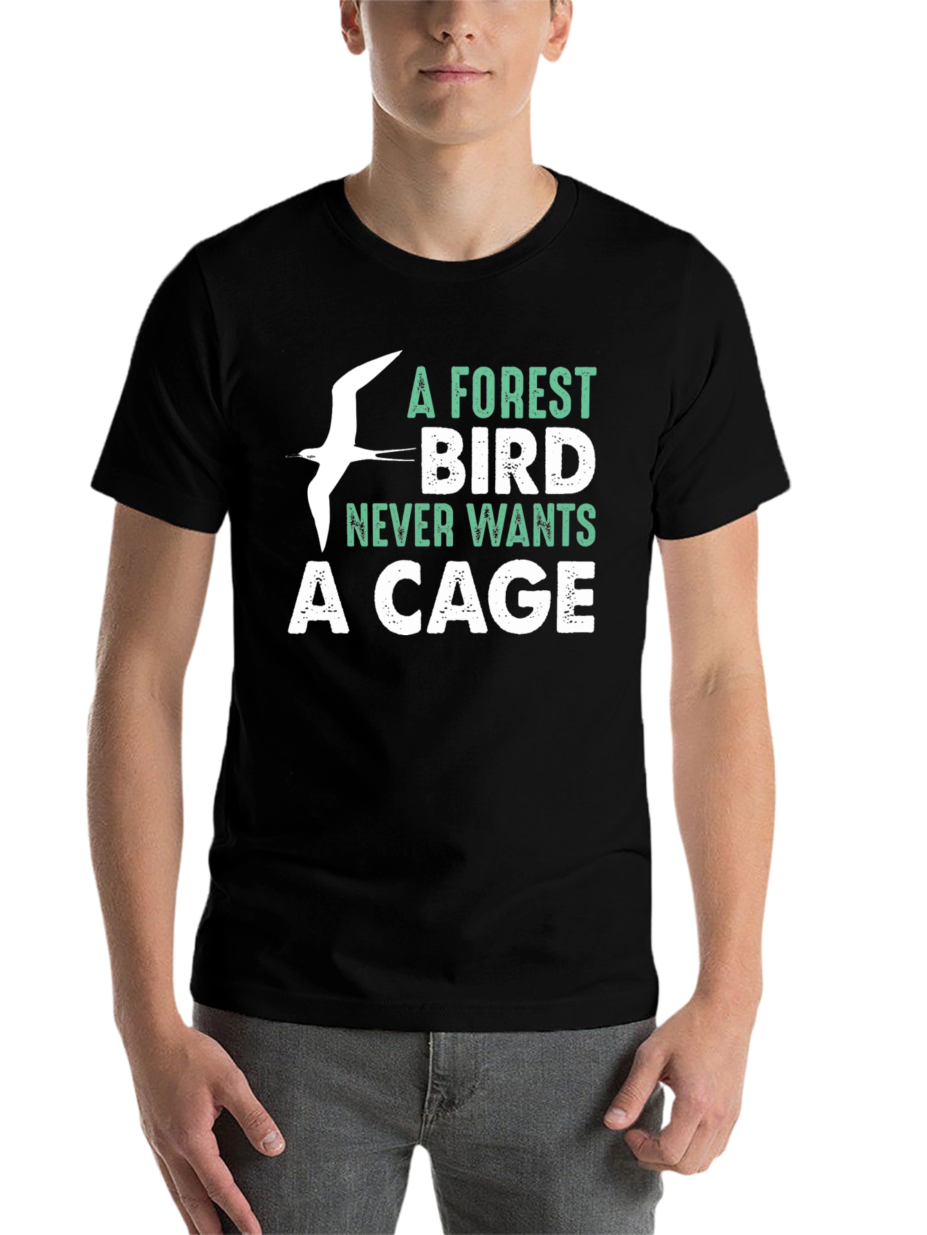 Forest Bird Graphic Tee - Freedom & Nature T-Shirt - 7