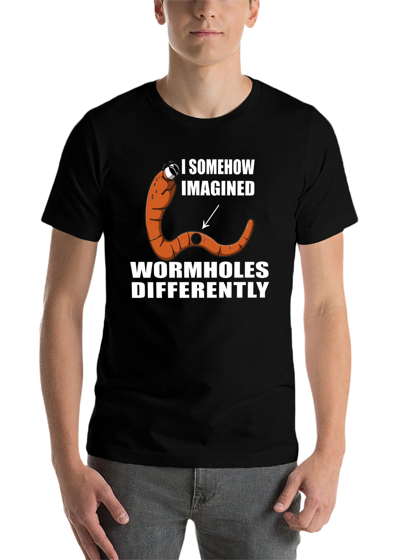 Black Wormhole Humor Graphic T-Shirt view 7