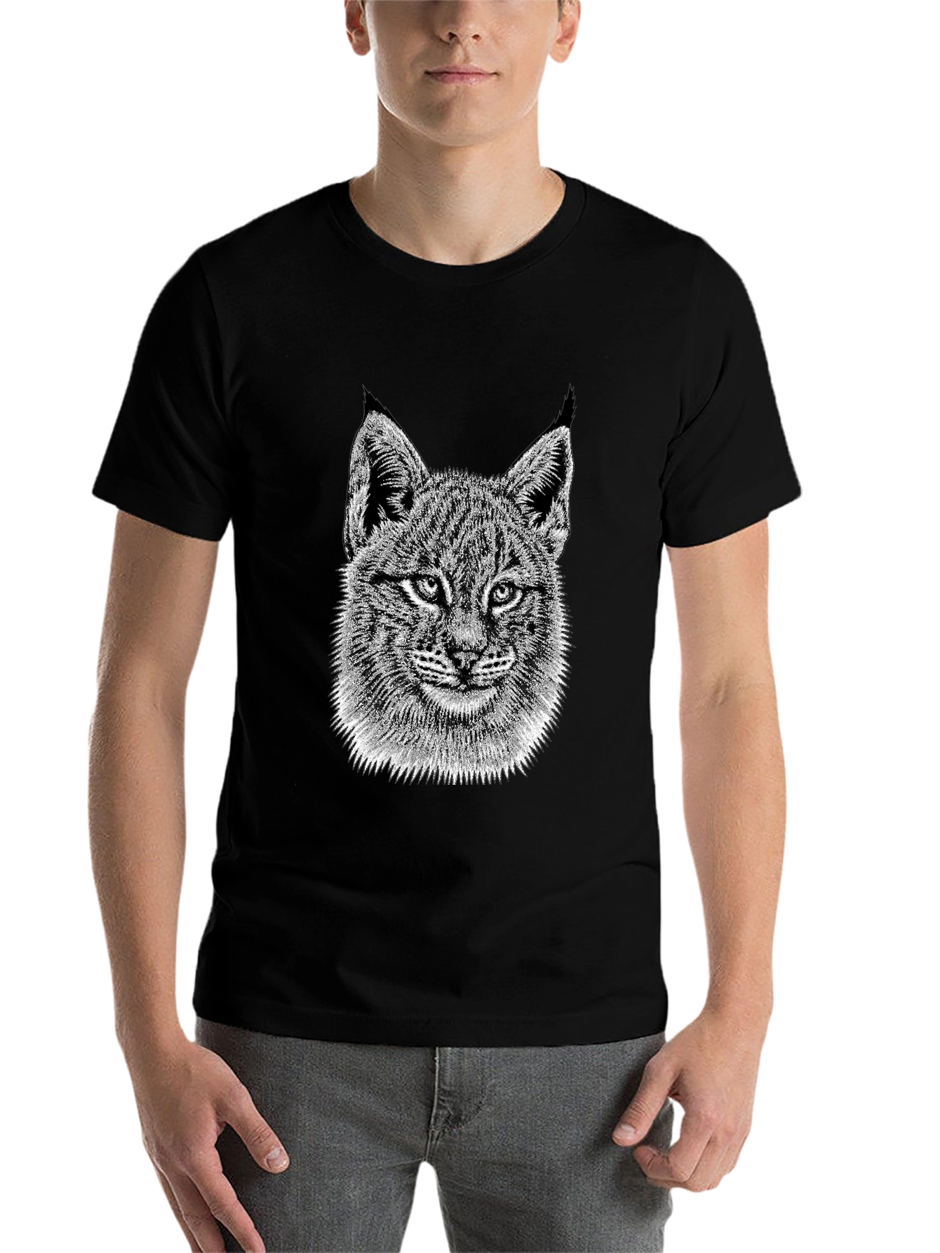 Black Lynx Graphic Tee - Black Crewneck T-Shirt view 7