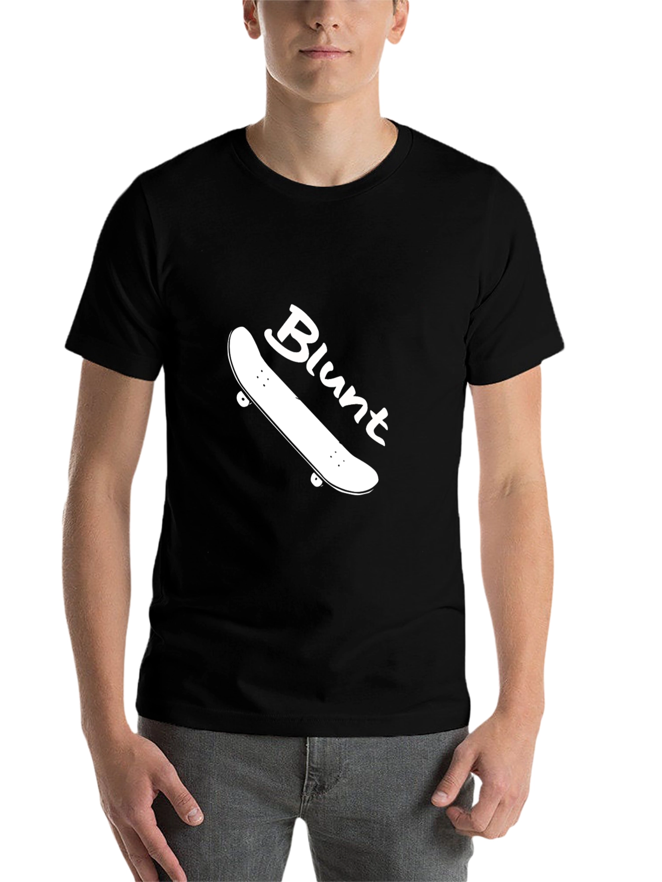 Black Blunt Skateboard T-Shirt - Black Cotton Tee view 7