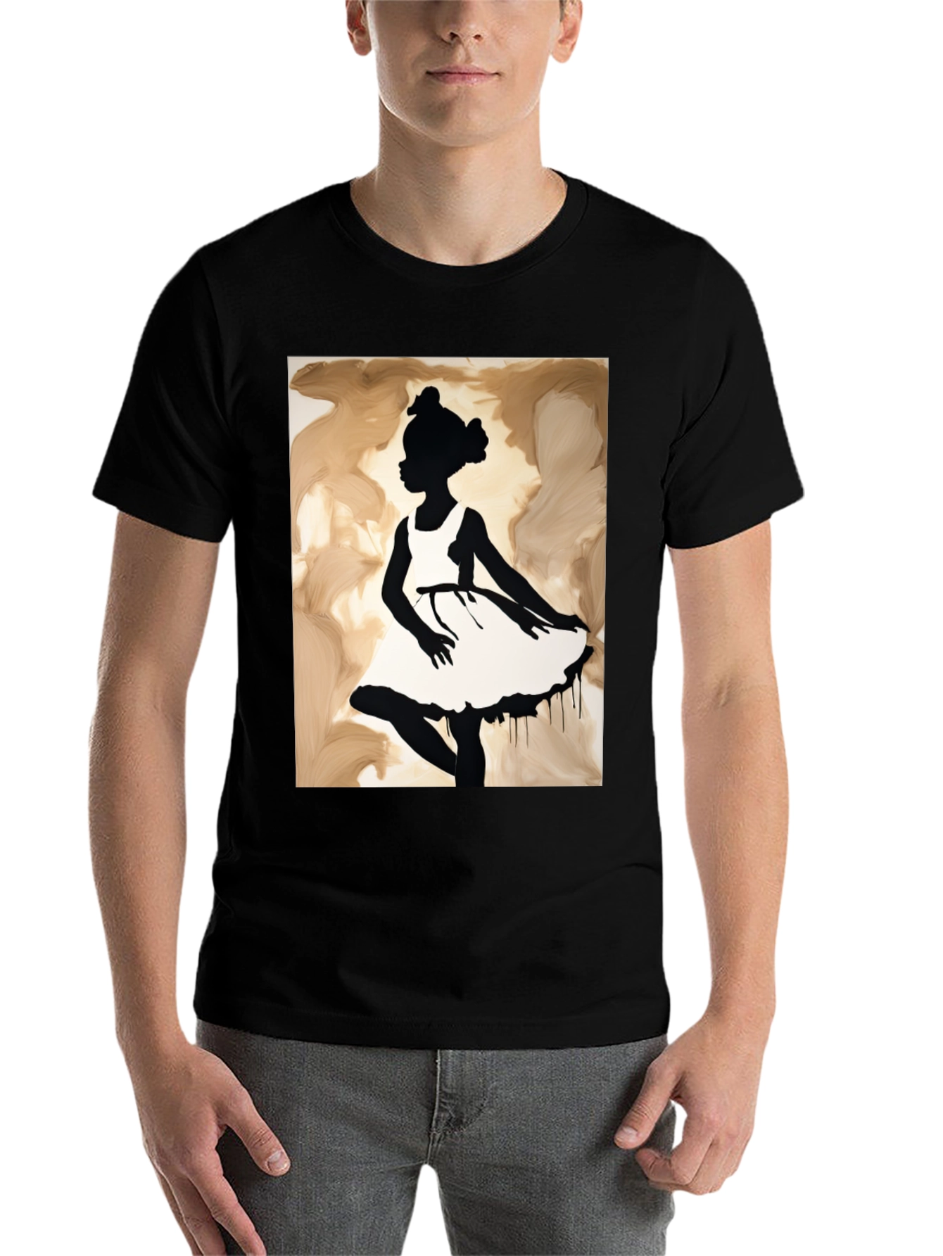 Black Silhouette Girl Graphic Tee - Black view 7