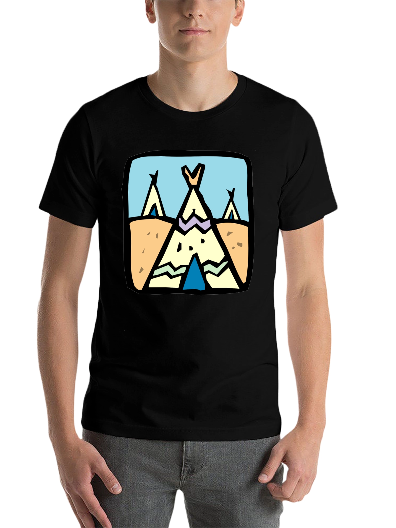 Novelty Tipi Graphic Tee - Black - 7