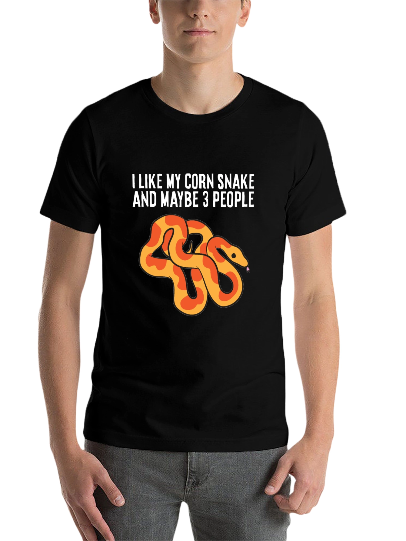 Black Corn Snake Lover Tee - I Like My Corn Snake & Maybe 3 People view 7