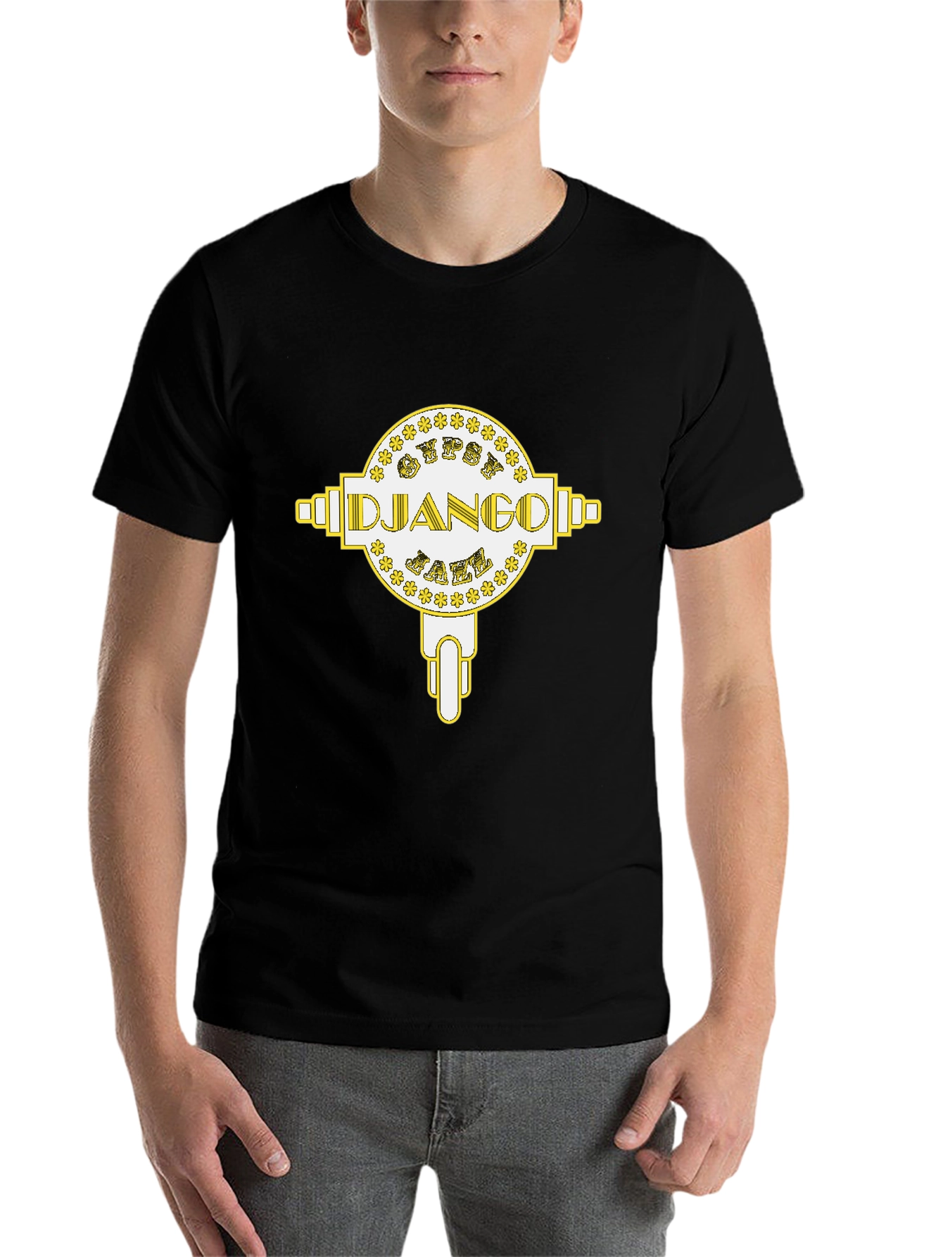 Black Gypsy Django Jazz Graphic T-Shirt view 7