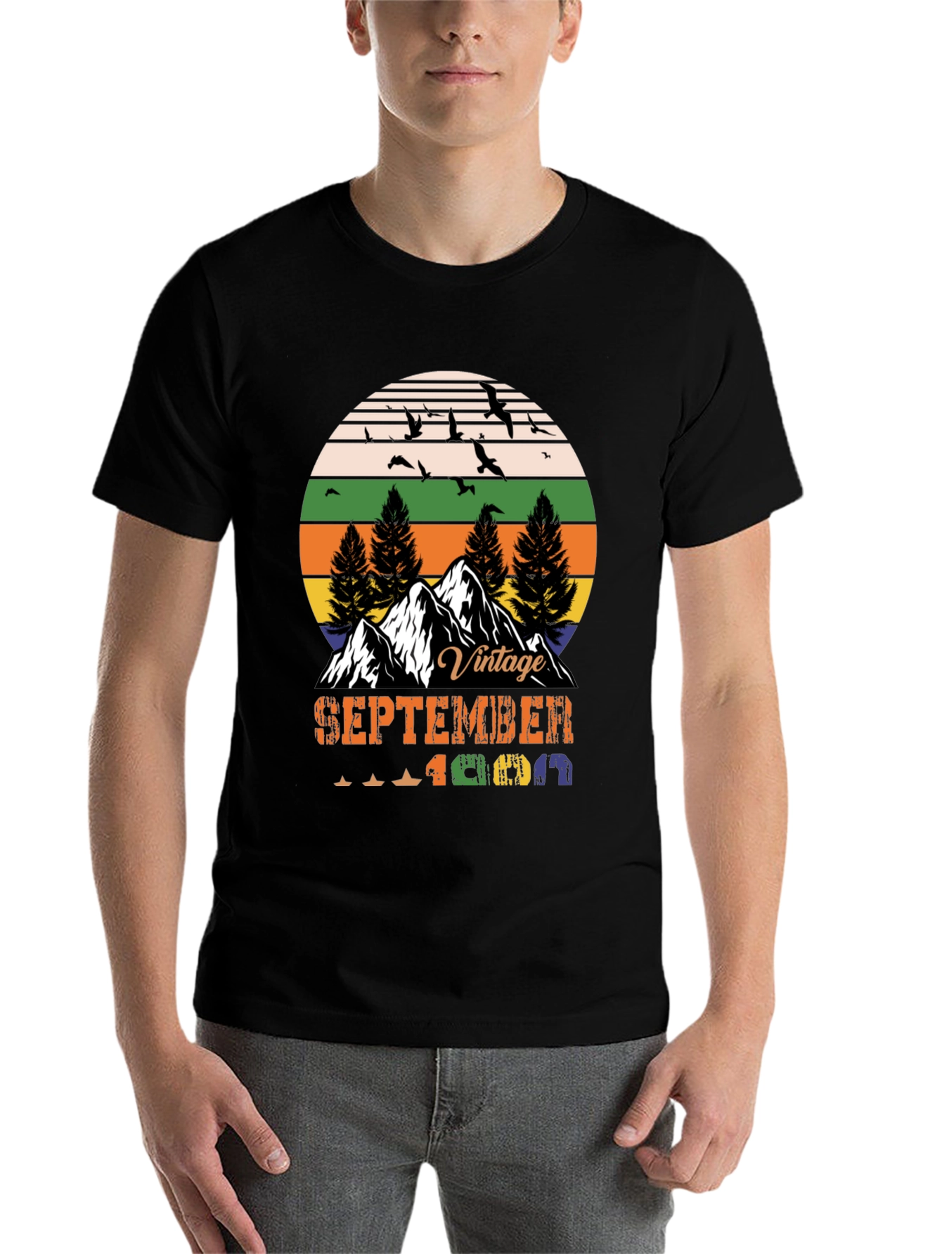 Black Vintage September 1969 T-Shirt view 7