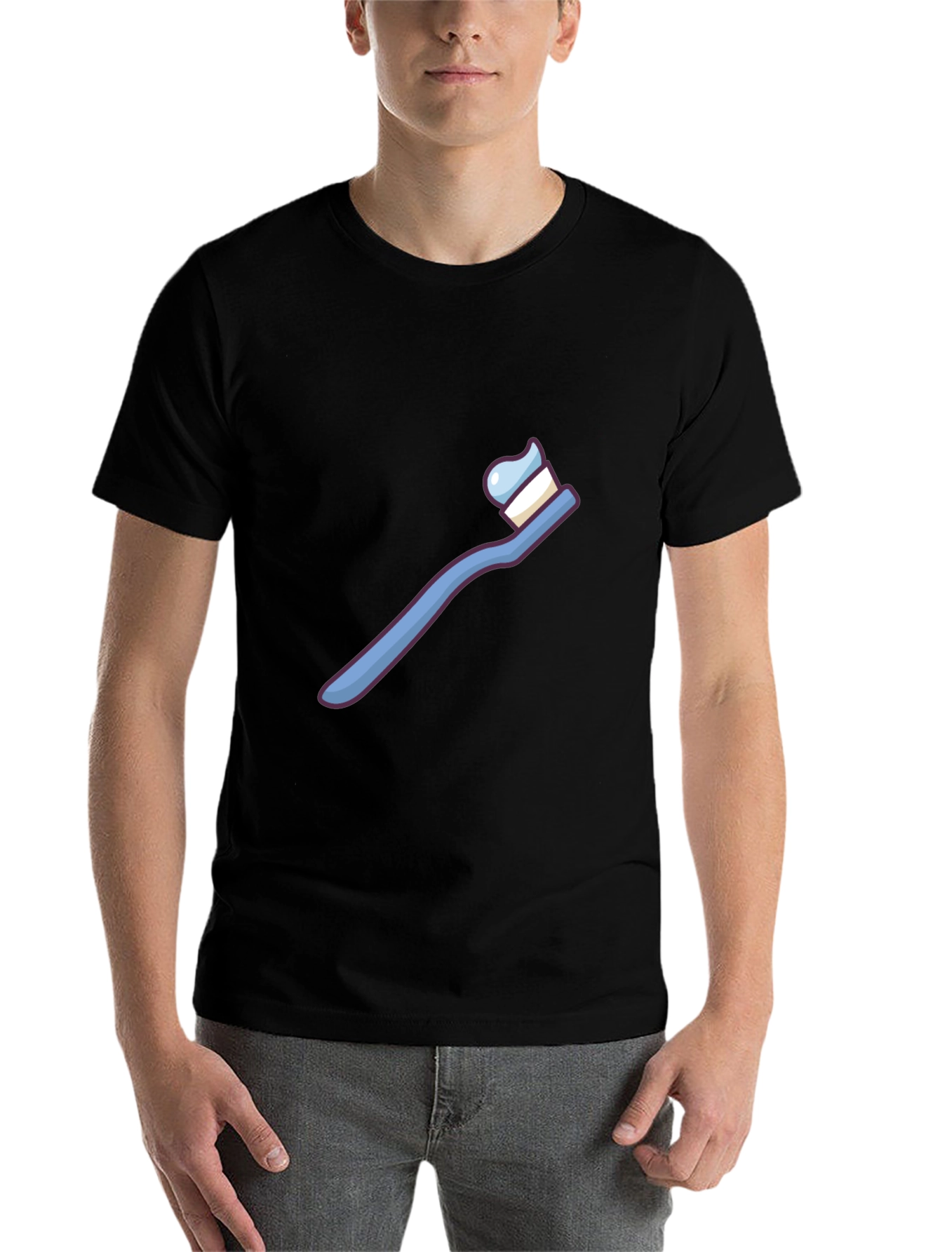 Black Toothbrush Graphic Tee - Fresh & Fun T-Shirt view 7