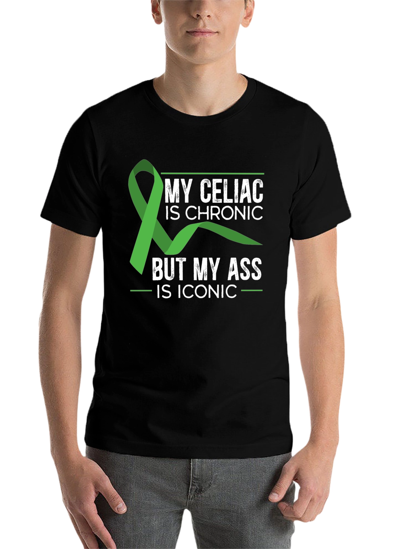 Black Celiac Awareness T-Shirt - Iconic Style, Chronic Condition view 7