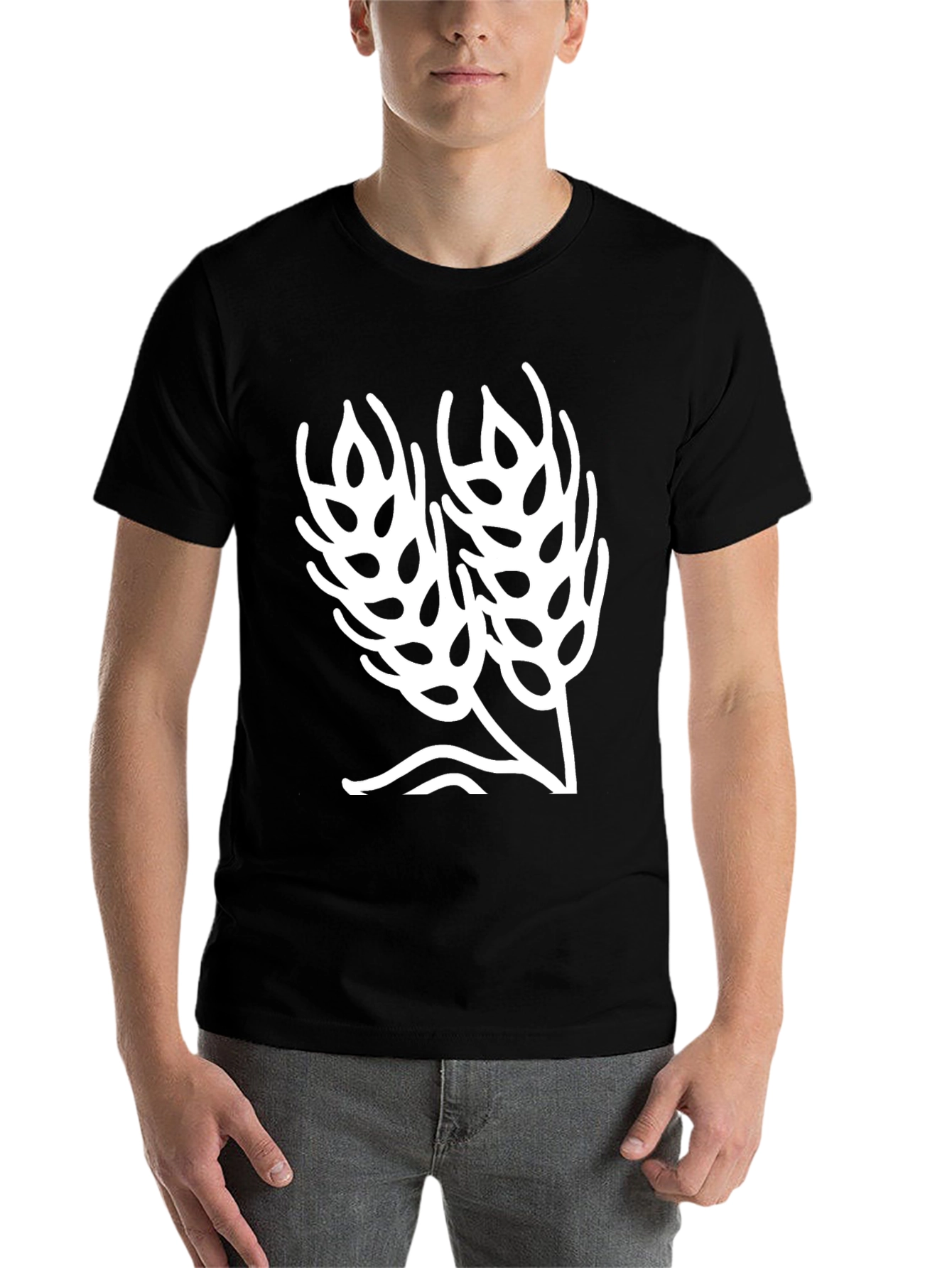 Black Wheat Graphic Black T-Shirt view 7
