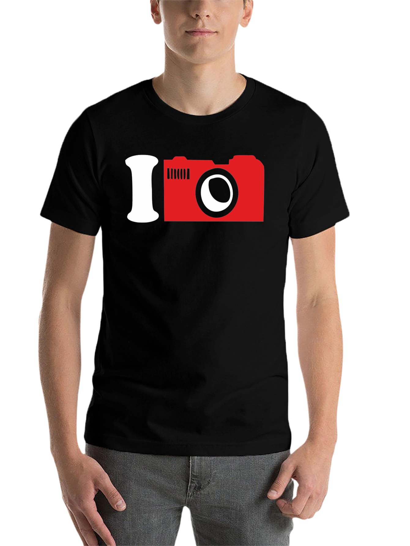 Black I Camera Graphic Tee - Photo Lover Shirt view 7