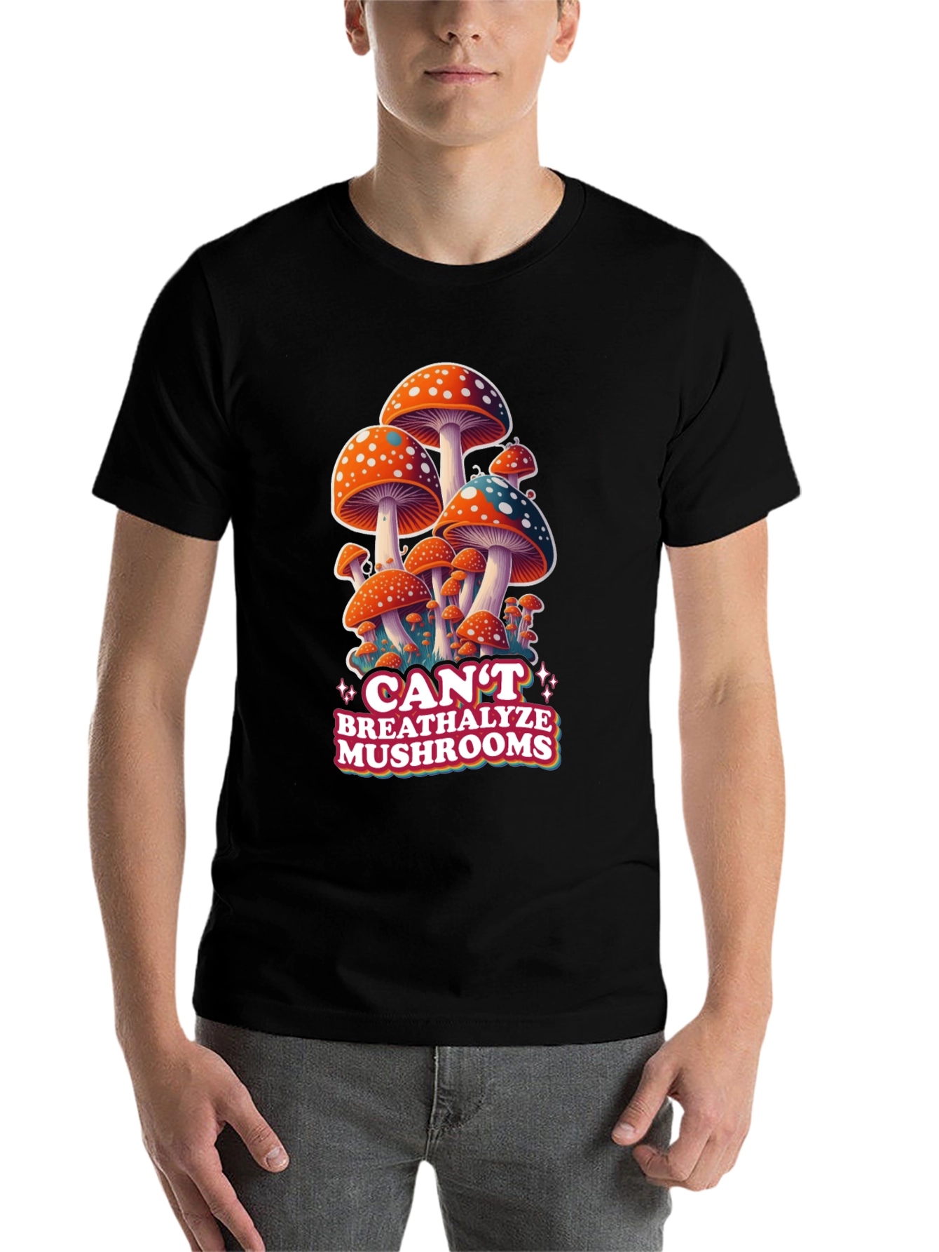 Black Mushroom Graphic T-Shirt view 7