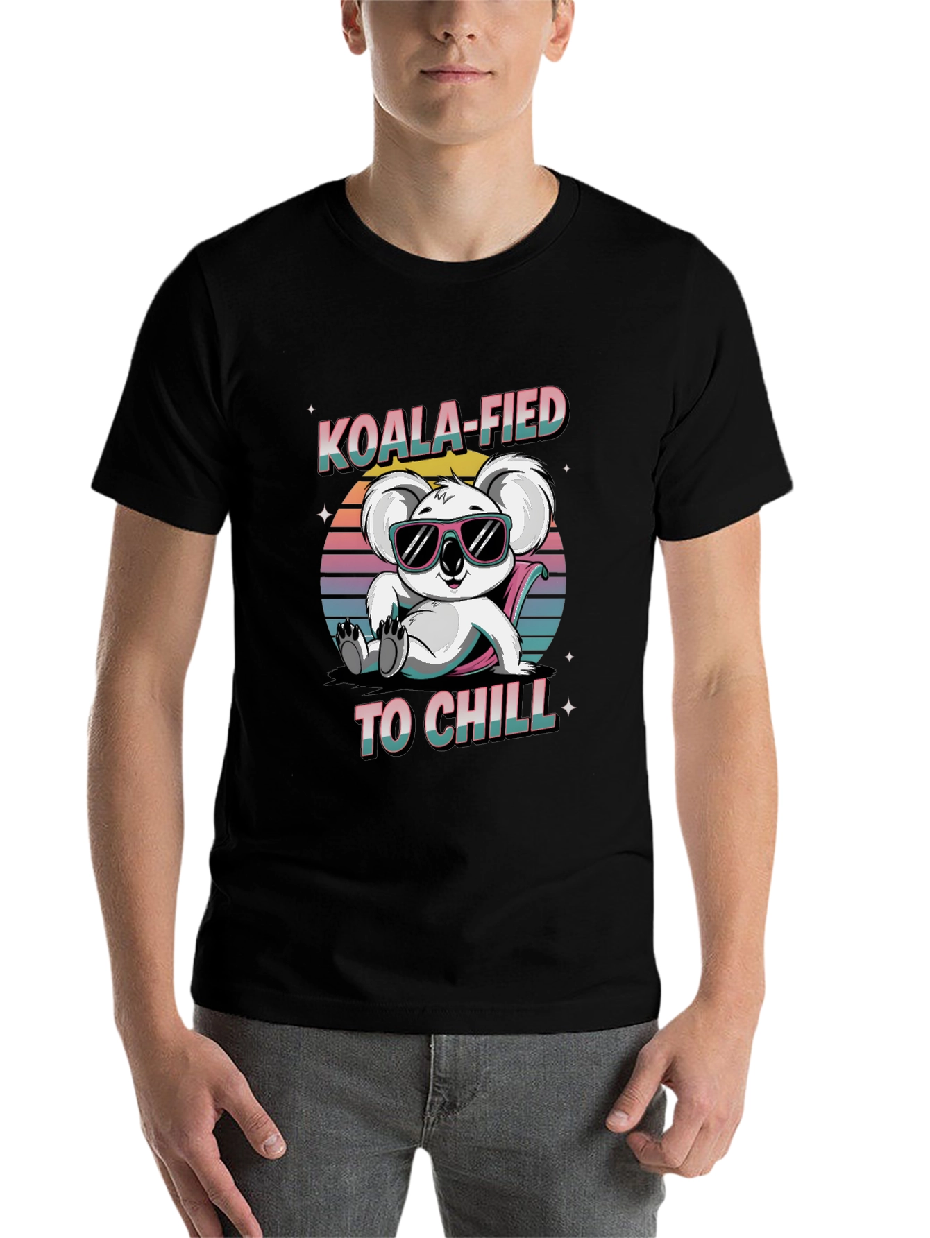 Black Koala-fied To Chill Graphic T-Shirt view 7