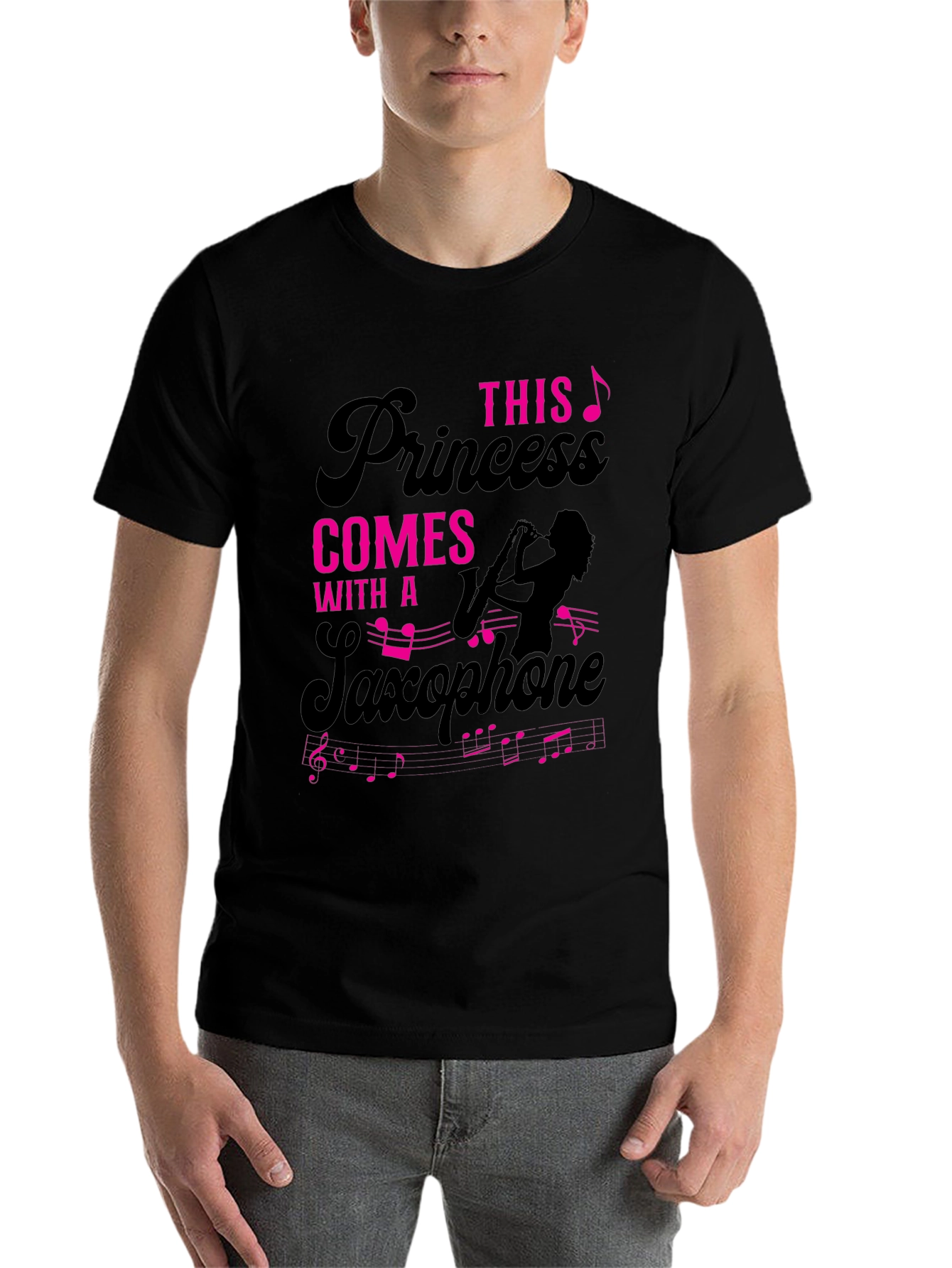 Black Princess Saxophone T-Shirt - Musician Tee view 7