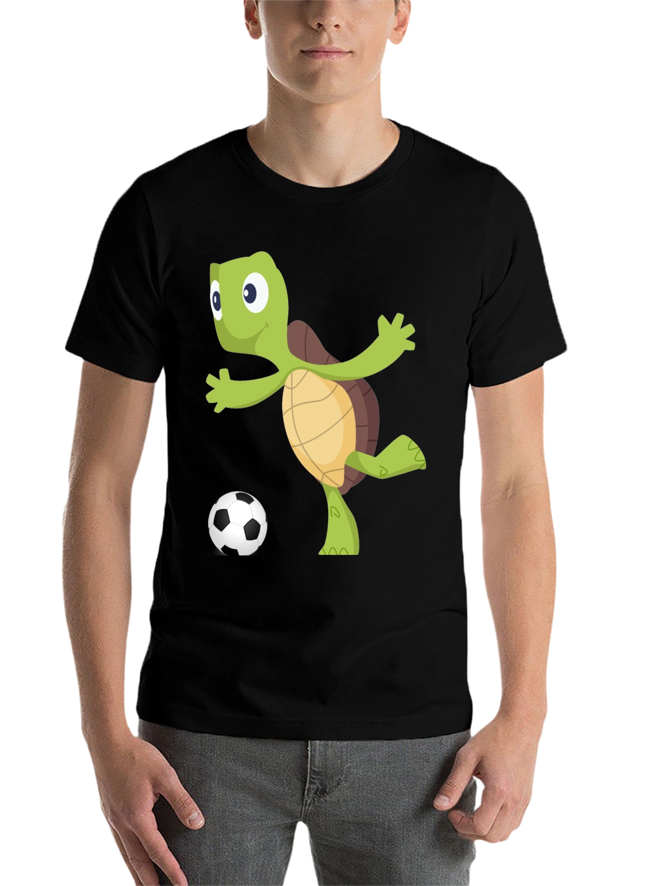 Black Turtle Soccer Fan T-Shirt view 7