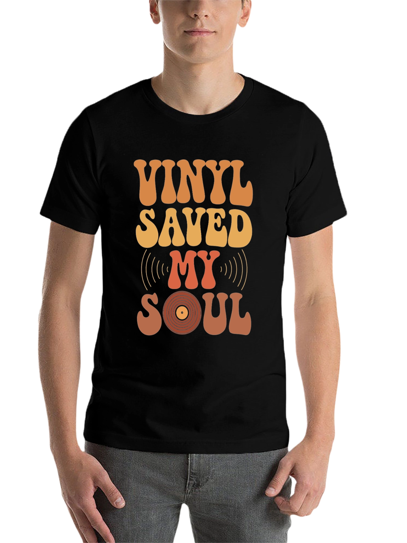 Black Vinyl Saved My Soul Graphic Tee view 7