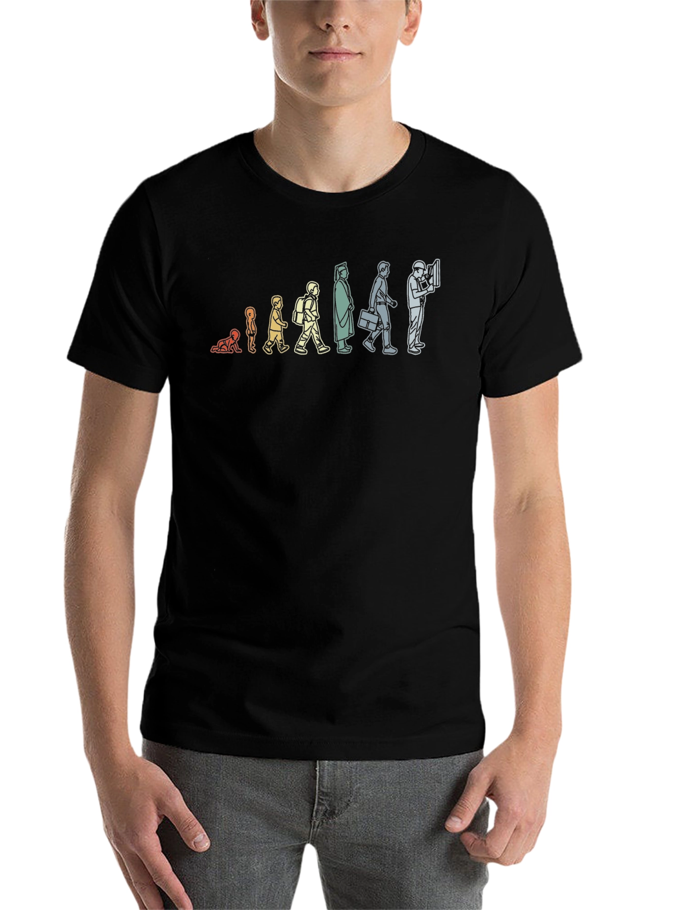 Black Evolution of Work T-Shirt - Black Crew Neck view 7