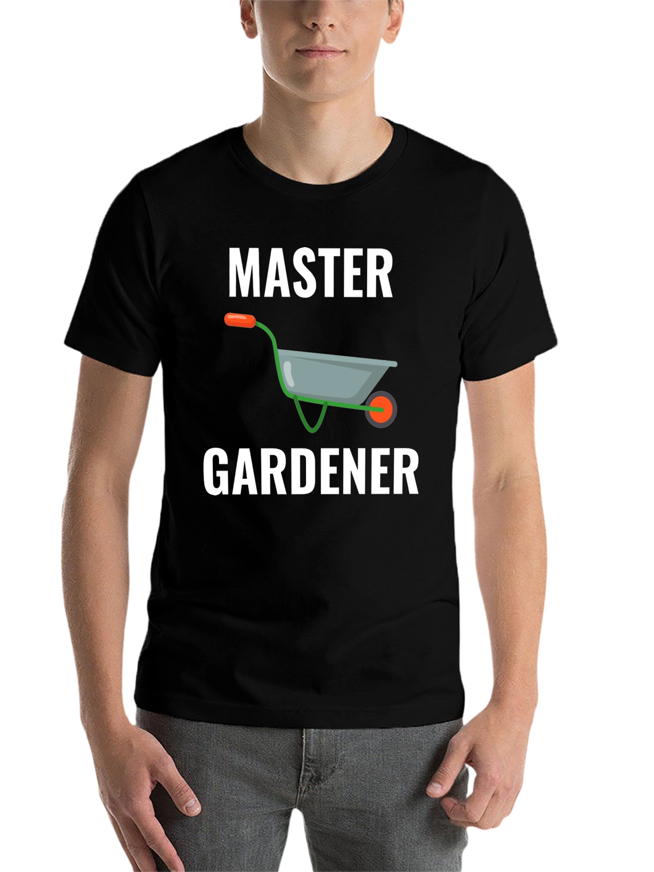 Black Master Gardener Graphic Tee - Wheelbarrow Design view 7