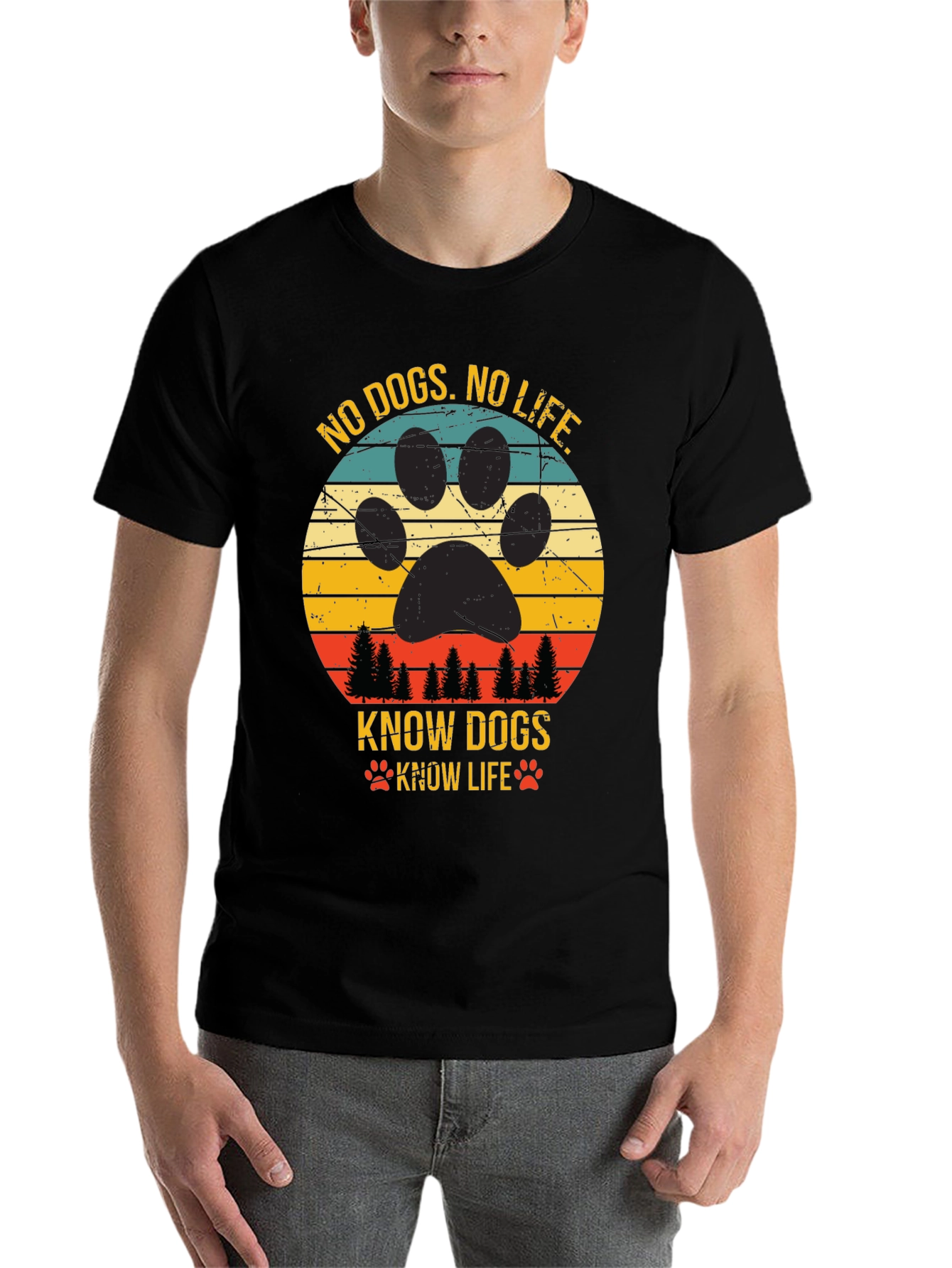 Black No Dogs No Life Tee view 7