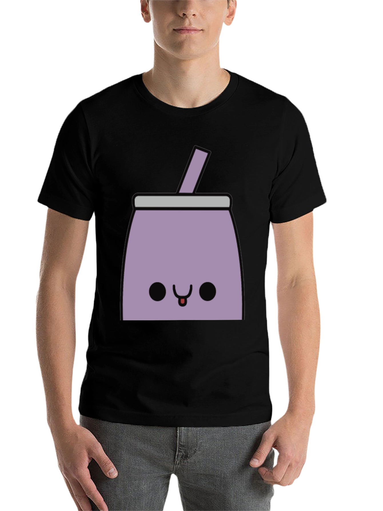 Black Kawaii Milkshake T-Shirt - Cute Graphic Tee view 7