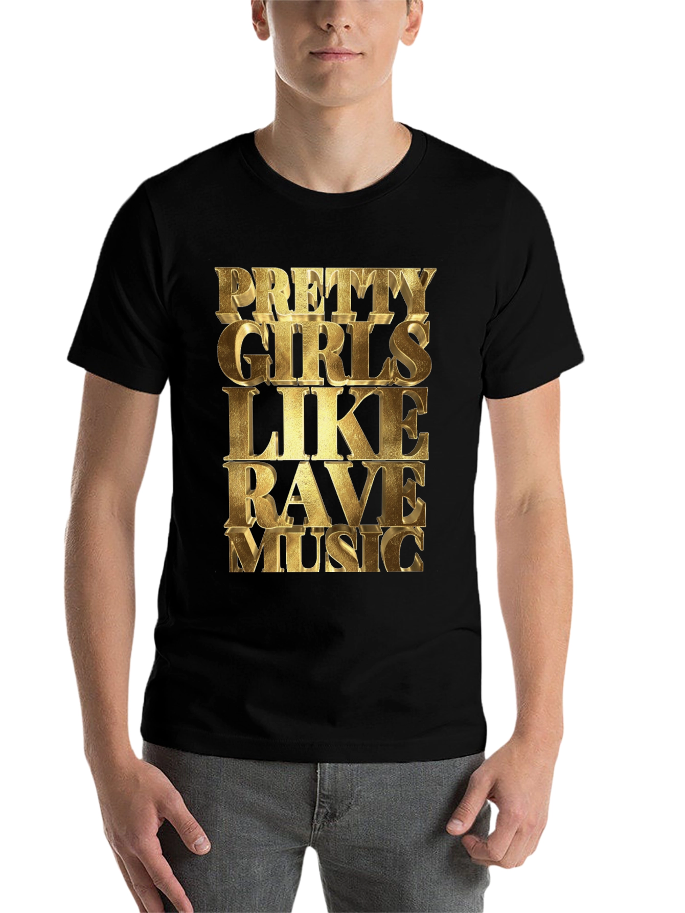 Black Pretty Girls Like Rave Music Black T-Shirt view 7